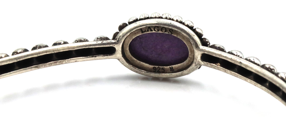 Lagos Maya oval stone bangle bracelet