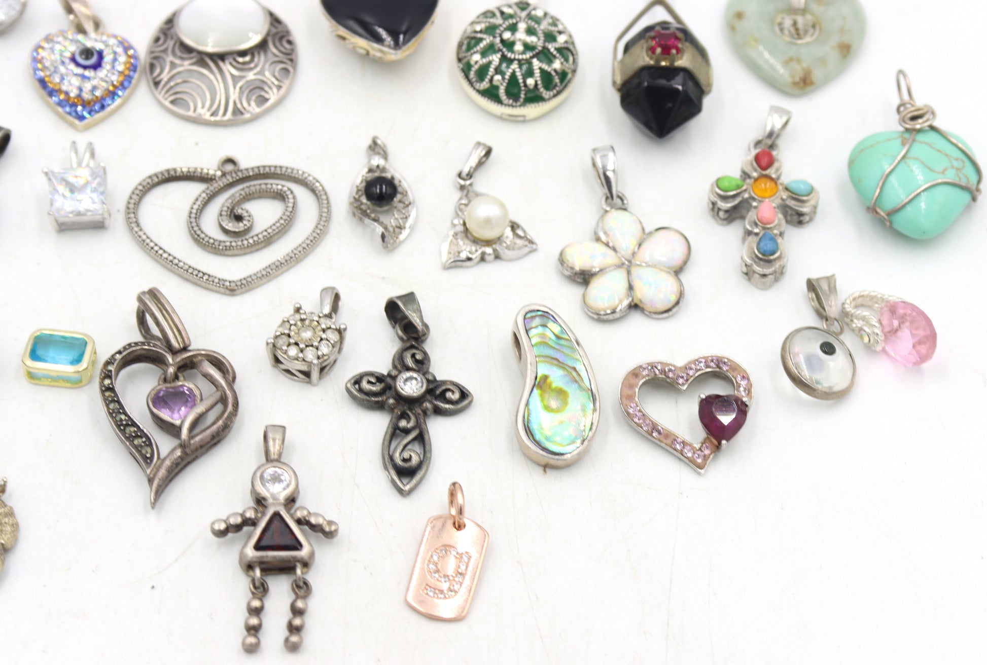 Group lot of Vintage 925 sterling silver pendants