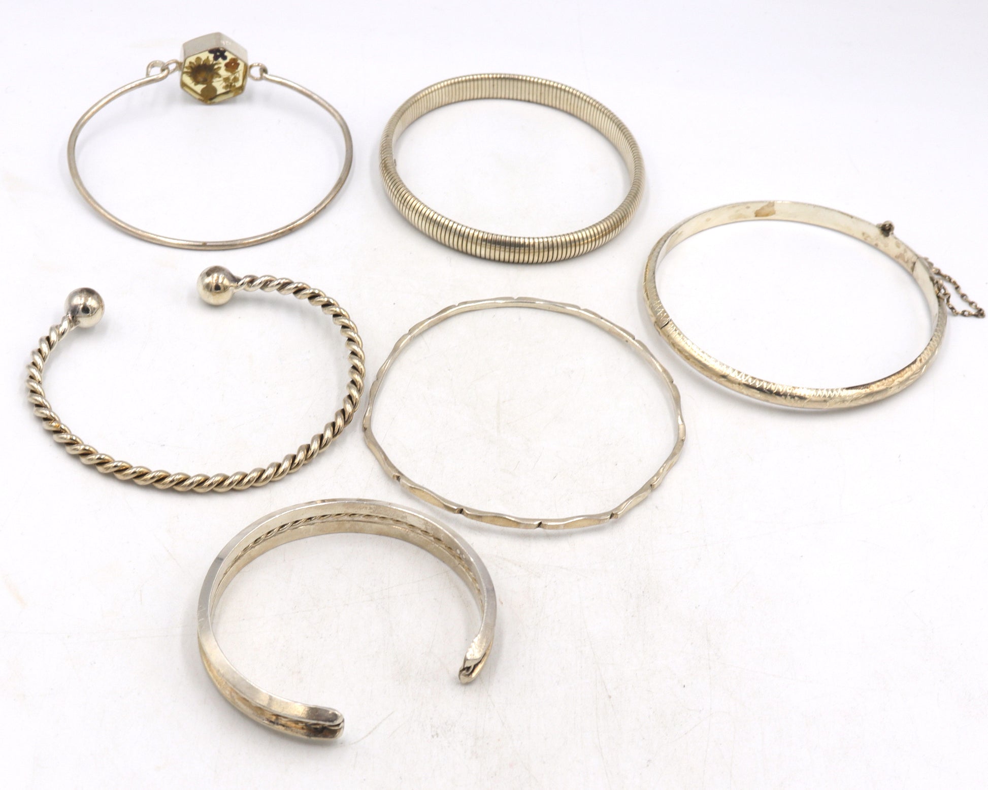 Vintage 925 sterling silver group lot of cuff bangles