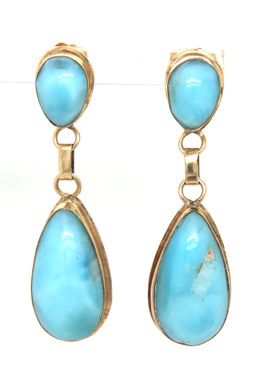 14kt Yellow gold Lamiar dangle earrings