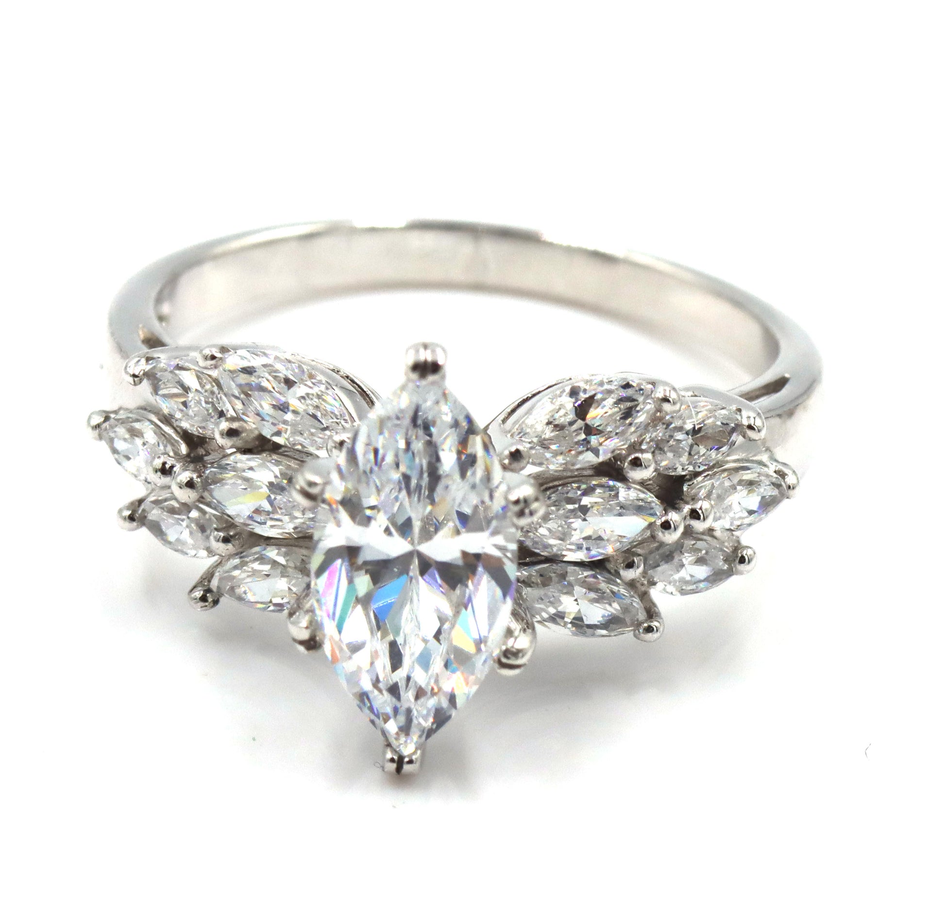 Group lot of 5 925 sterling silver cubic zirconia rings