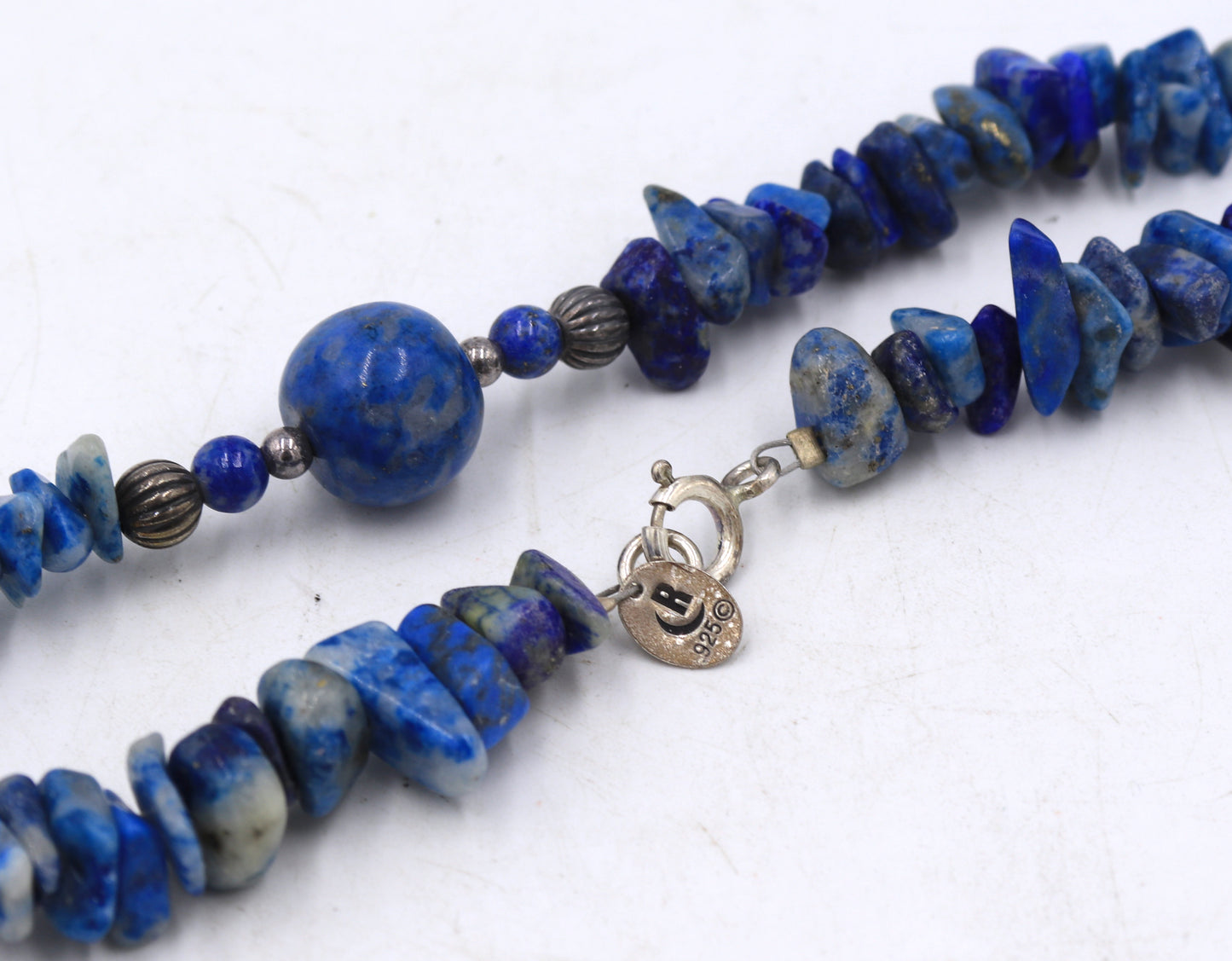 Lapis necklace with 925 sterling silver