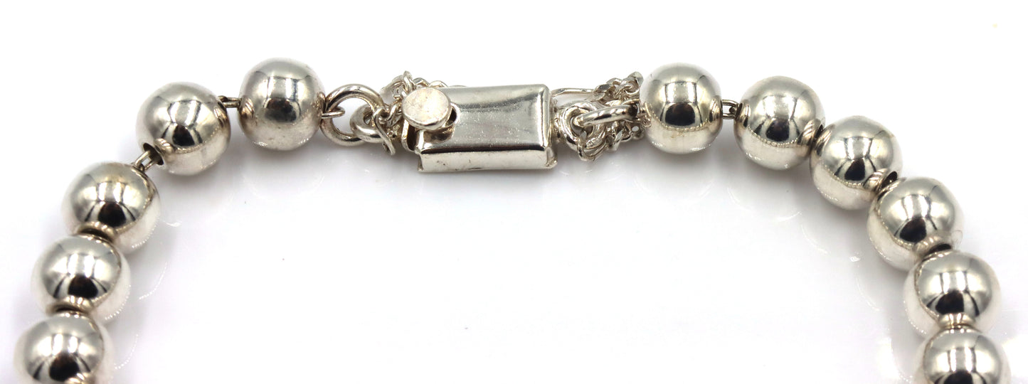 925 Sterling silver Mexico signed silver ball bracelet