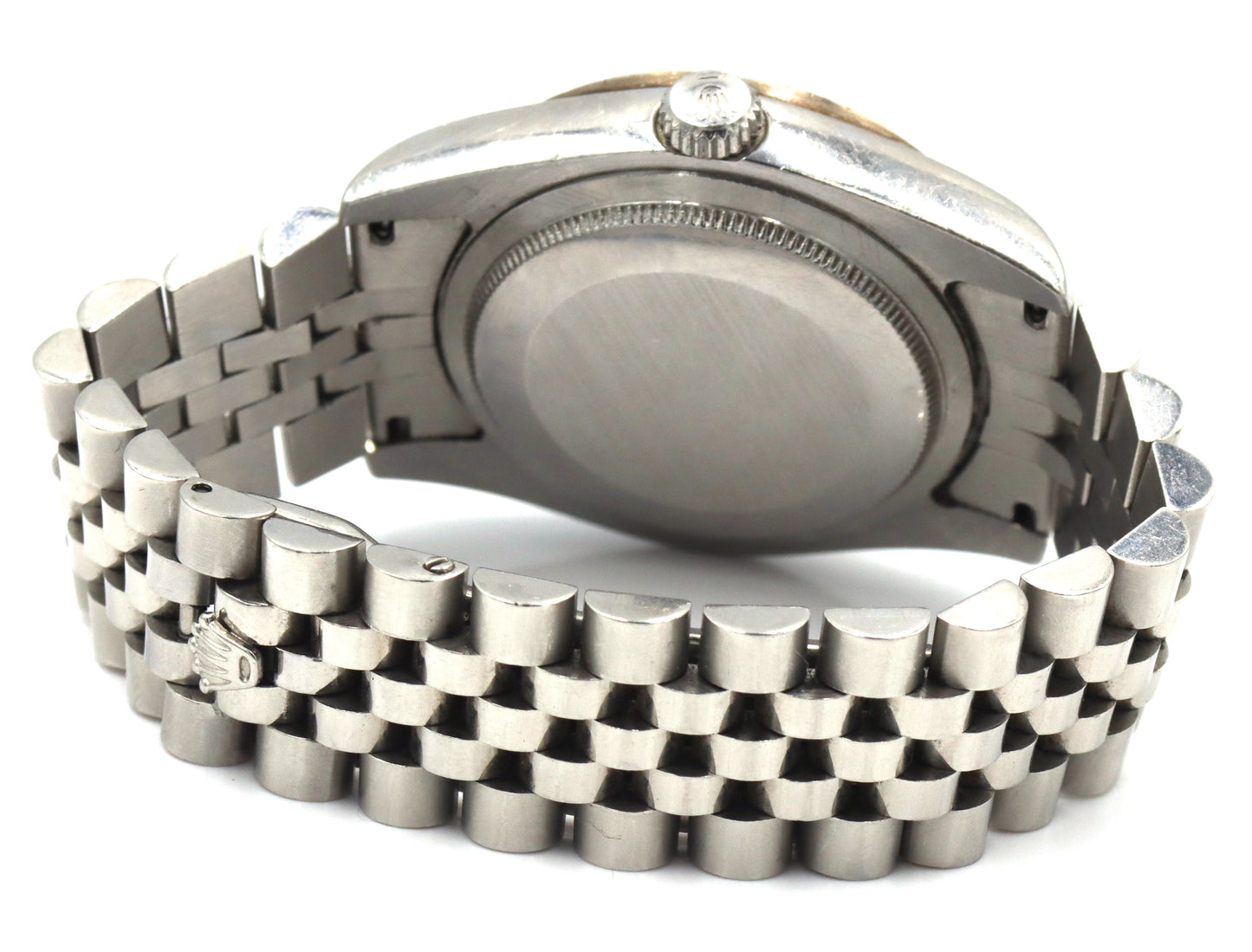 Rolex Oyster Perpetual date just stainless steel watch with after market diamond bezel