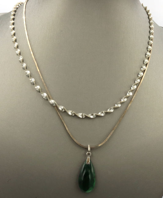 Lot of 2 Vintage 925 sterling silver necklaces