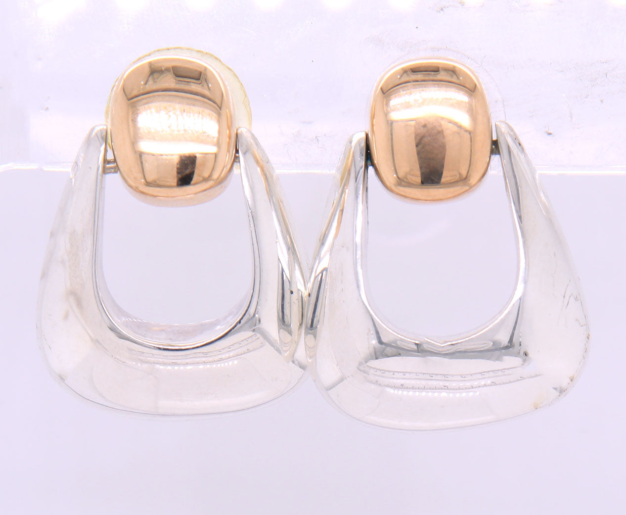 14kt White gold Bayanihan modernist post earrings