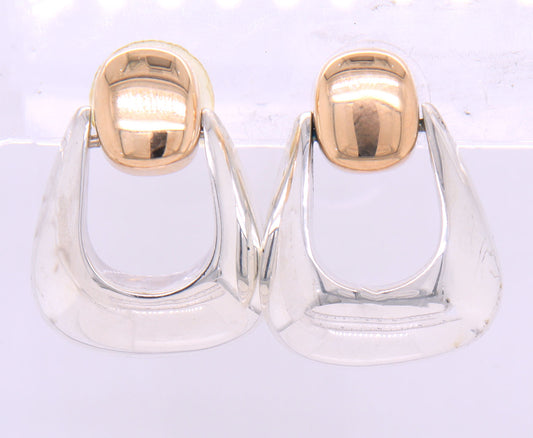 14kt White gold Bayanihan modernist post earrings