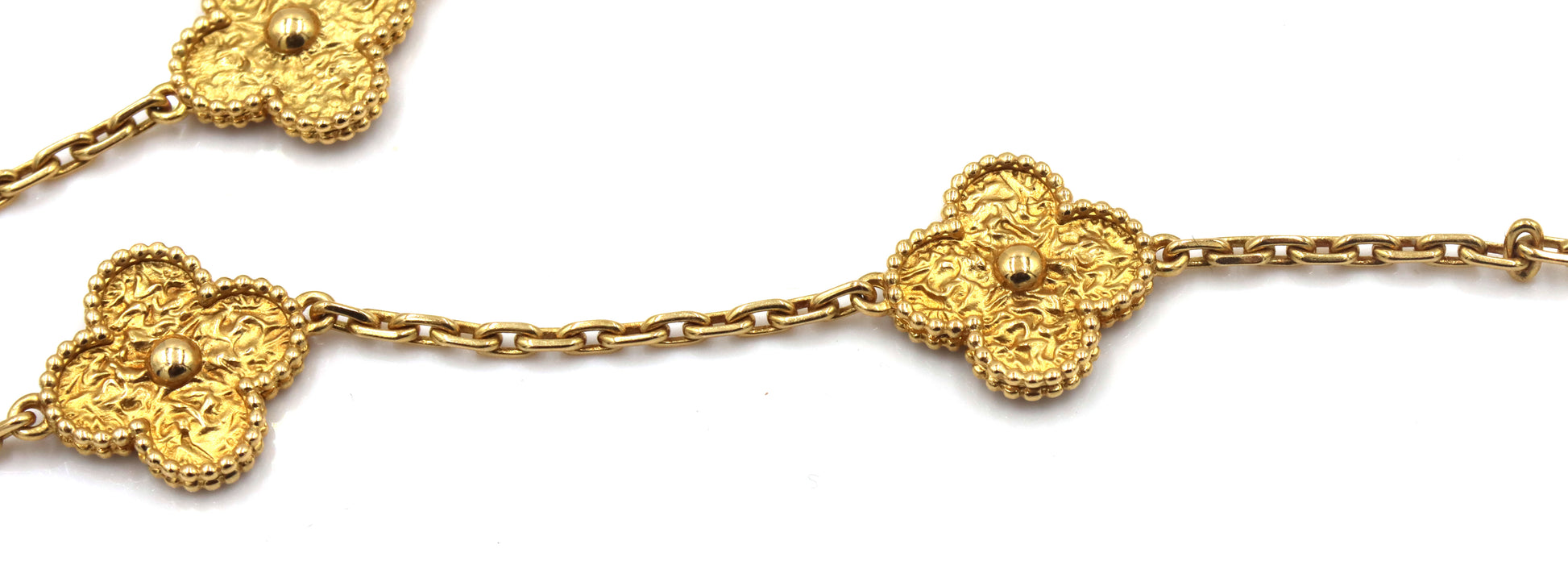 18kt Yellow gold 10 clover motif necklace