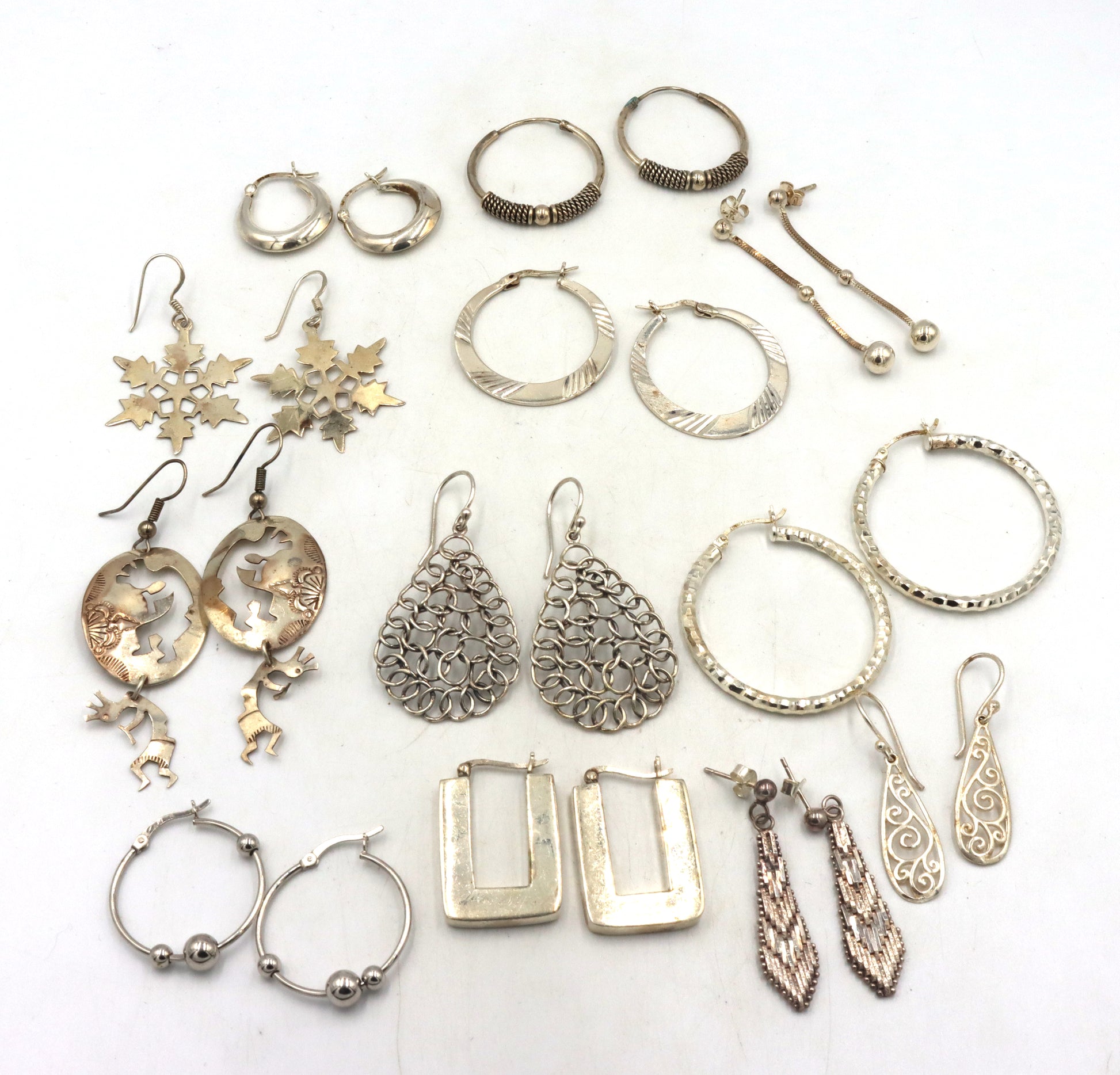 Group lot of Vintage 925 sterling silver earrings
