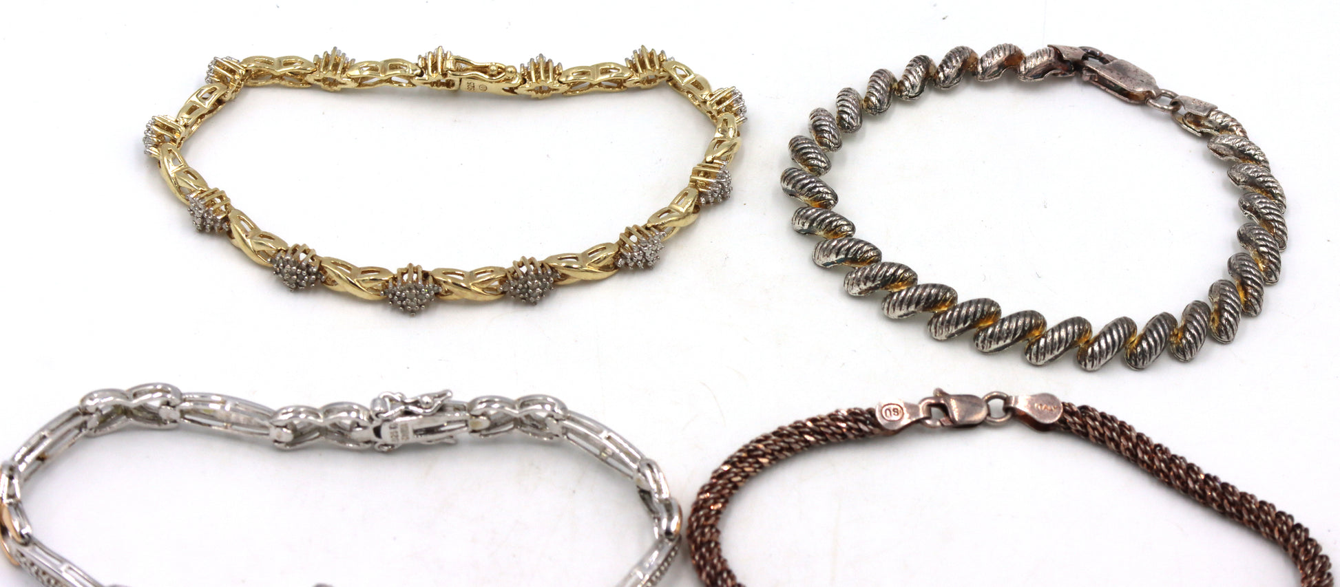 Group lot of 7 Vintage 925 sterling silver bracelets