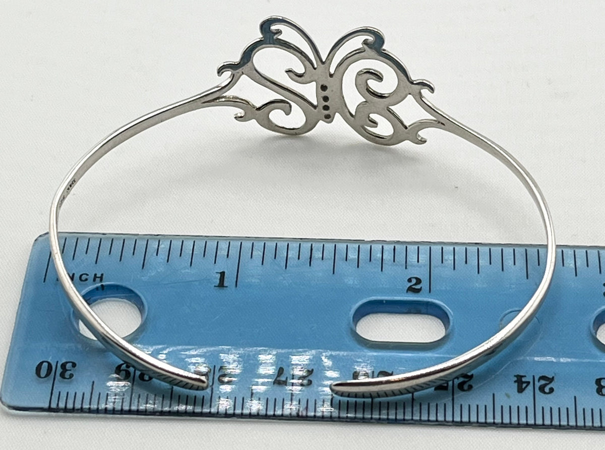 925 Sterling Silver Butterfly Cuff Bracelet