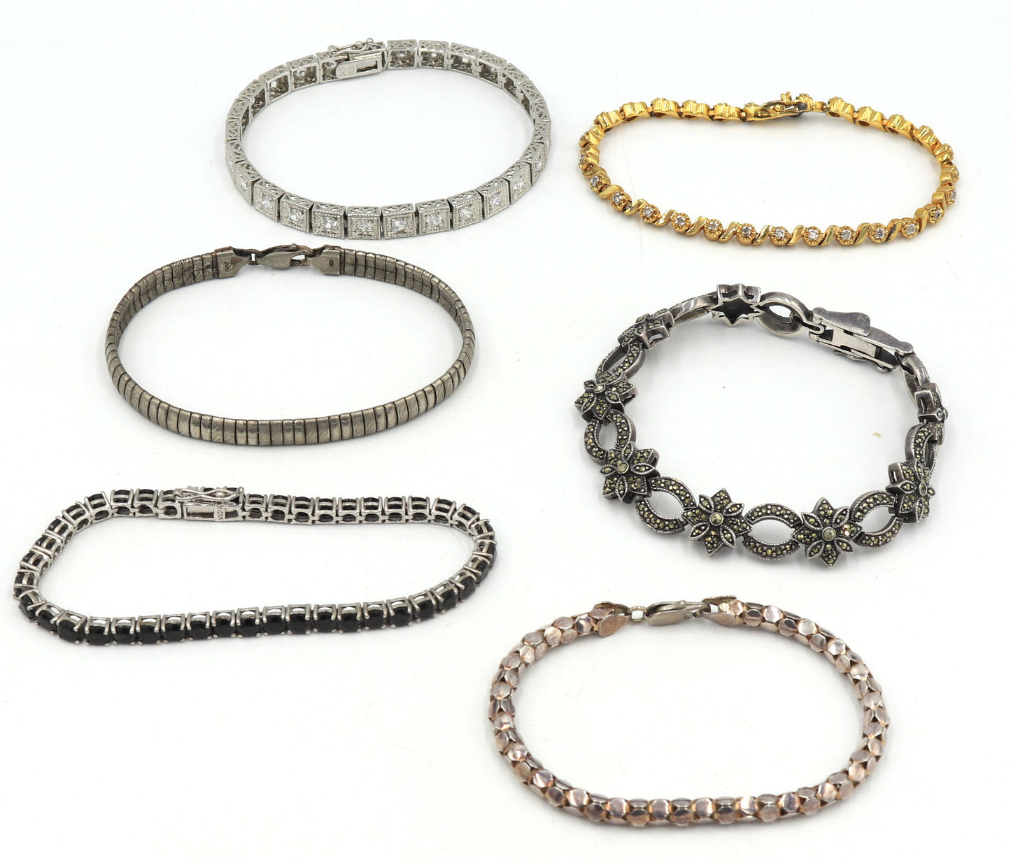Vintage 925 sterling silver lot of 6 bracelets