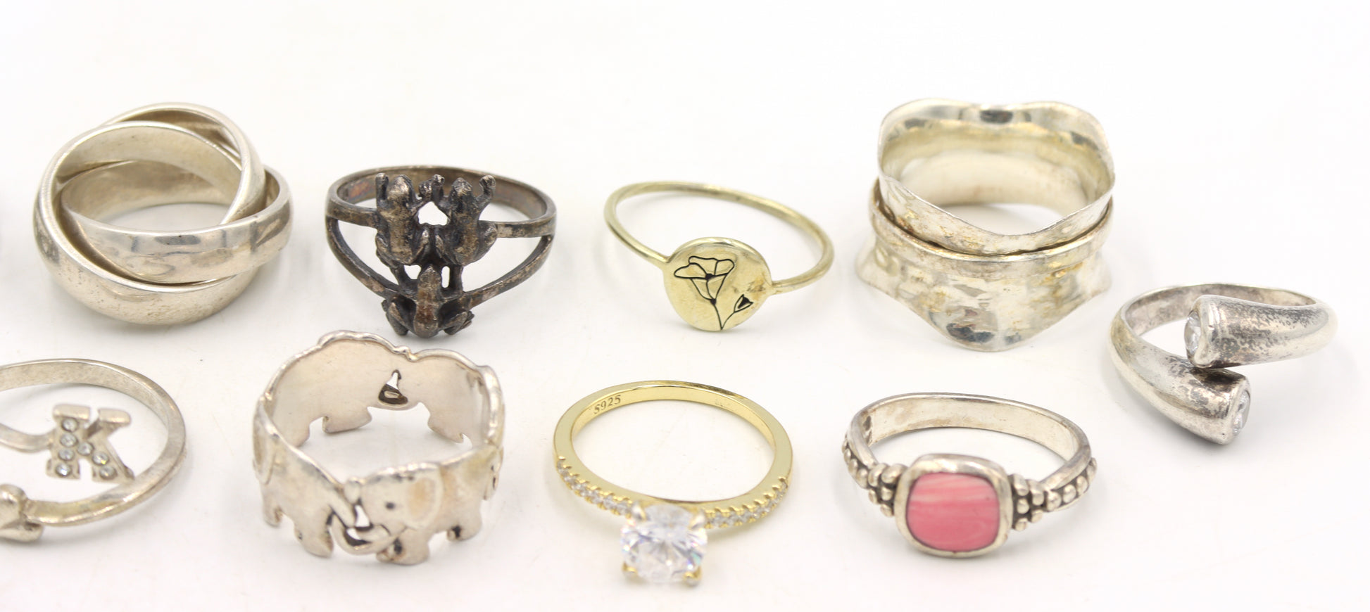 Vintage 925 sterling silver 13 rings
