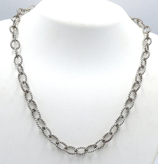 925 Sterling silver oval link chain necklace