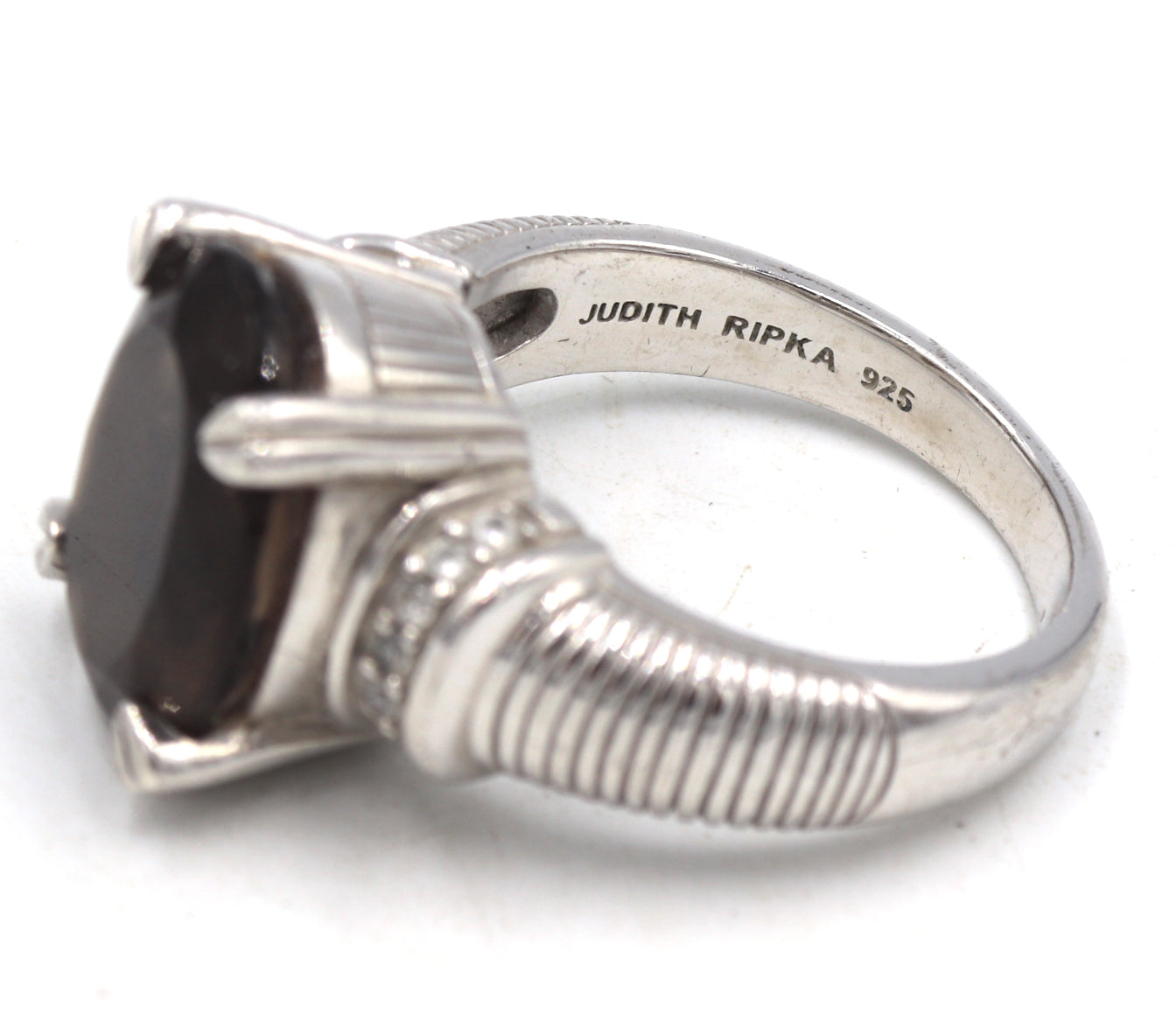 Judith Ripka smokey quartz ring