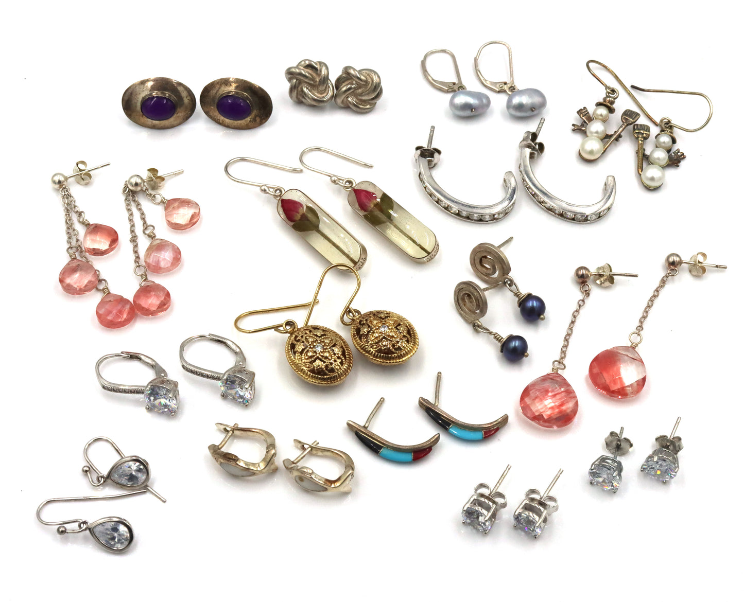 Group lot of Vintage 925 sterling silver earrings