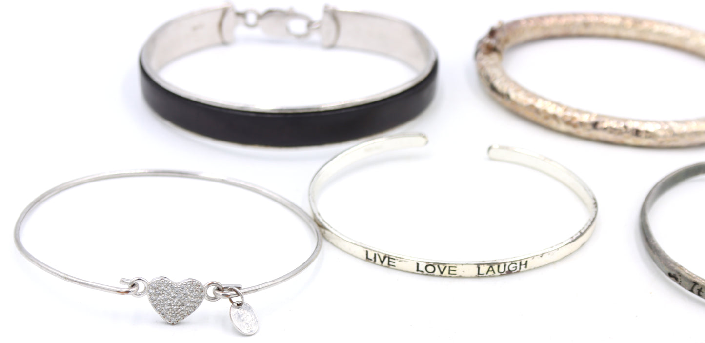 Group lot of Vintage 925 sterling silver bangles