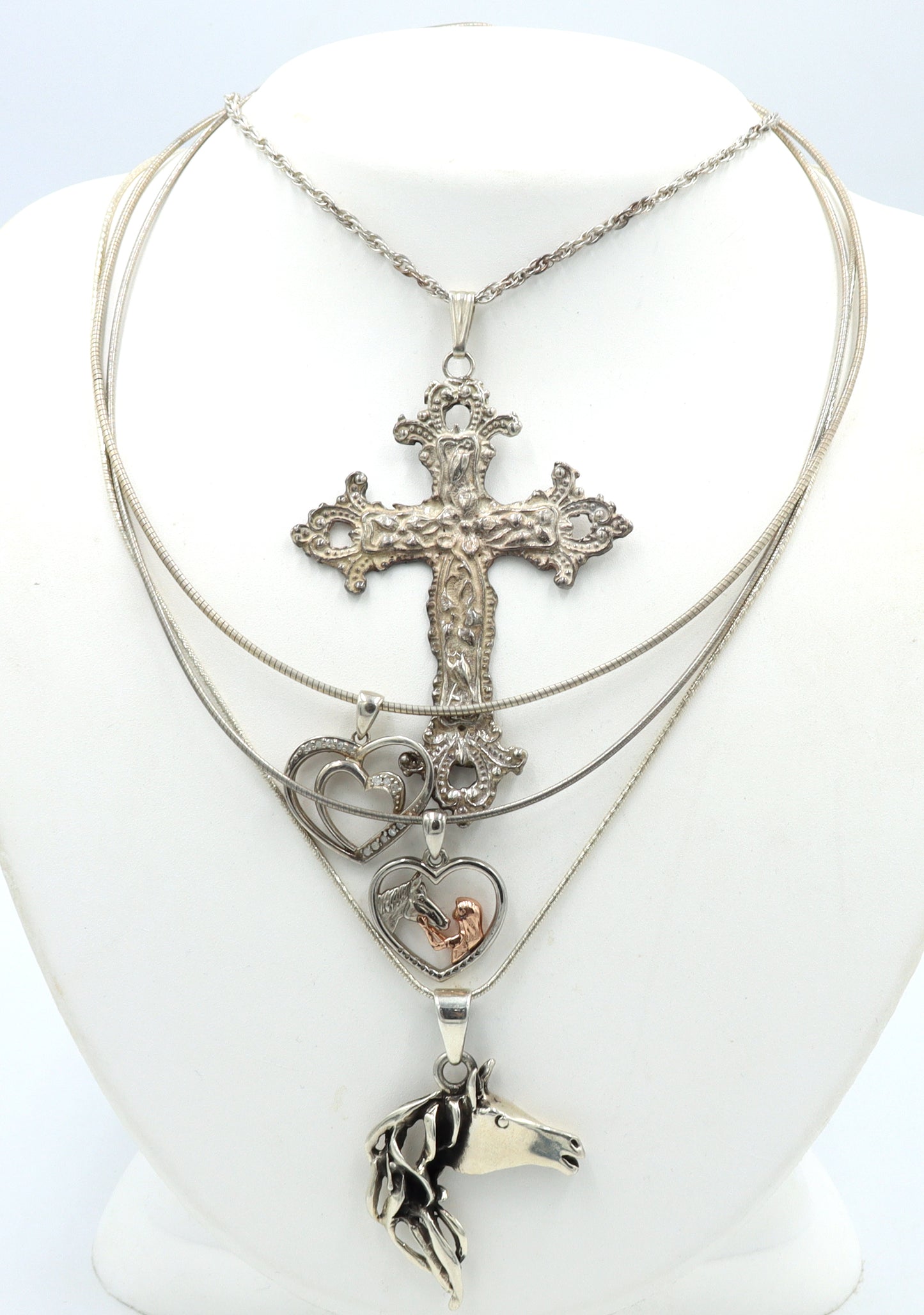 Group lot of 4 Vintage 925 sterling silver necklaces