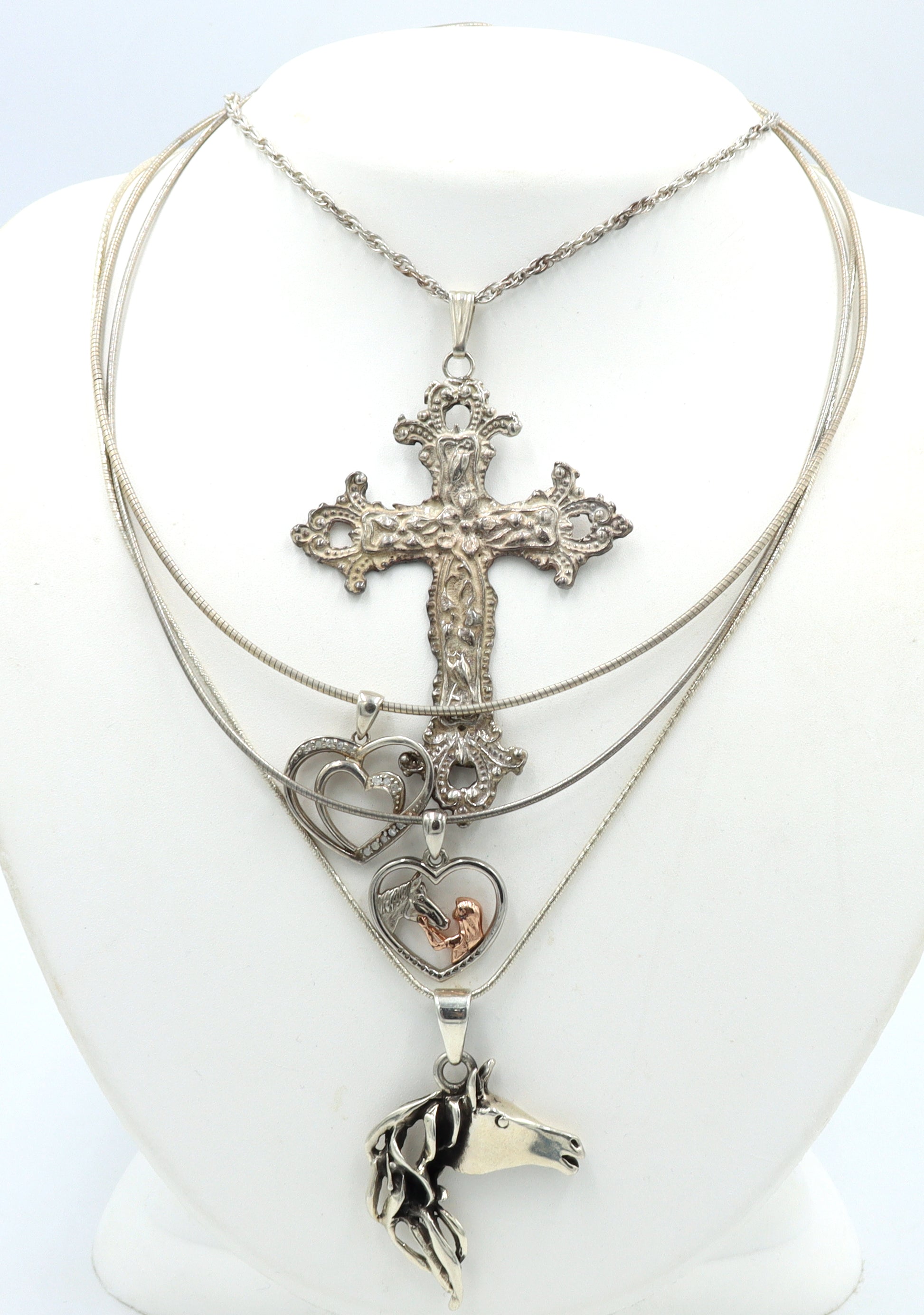 Group lot of 4 Vintage 925 sterling silver necklaces