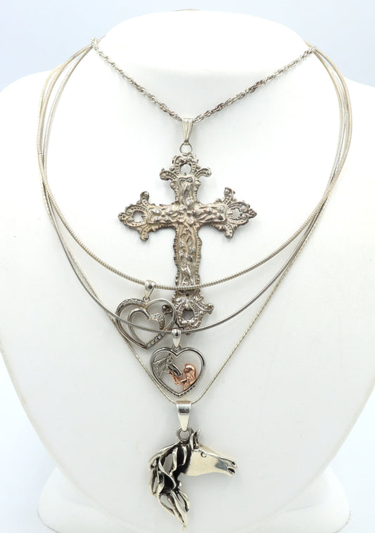 Group lot of 4 Vintage 925 sterling silver necklaces