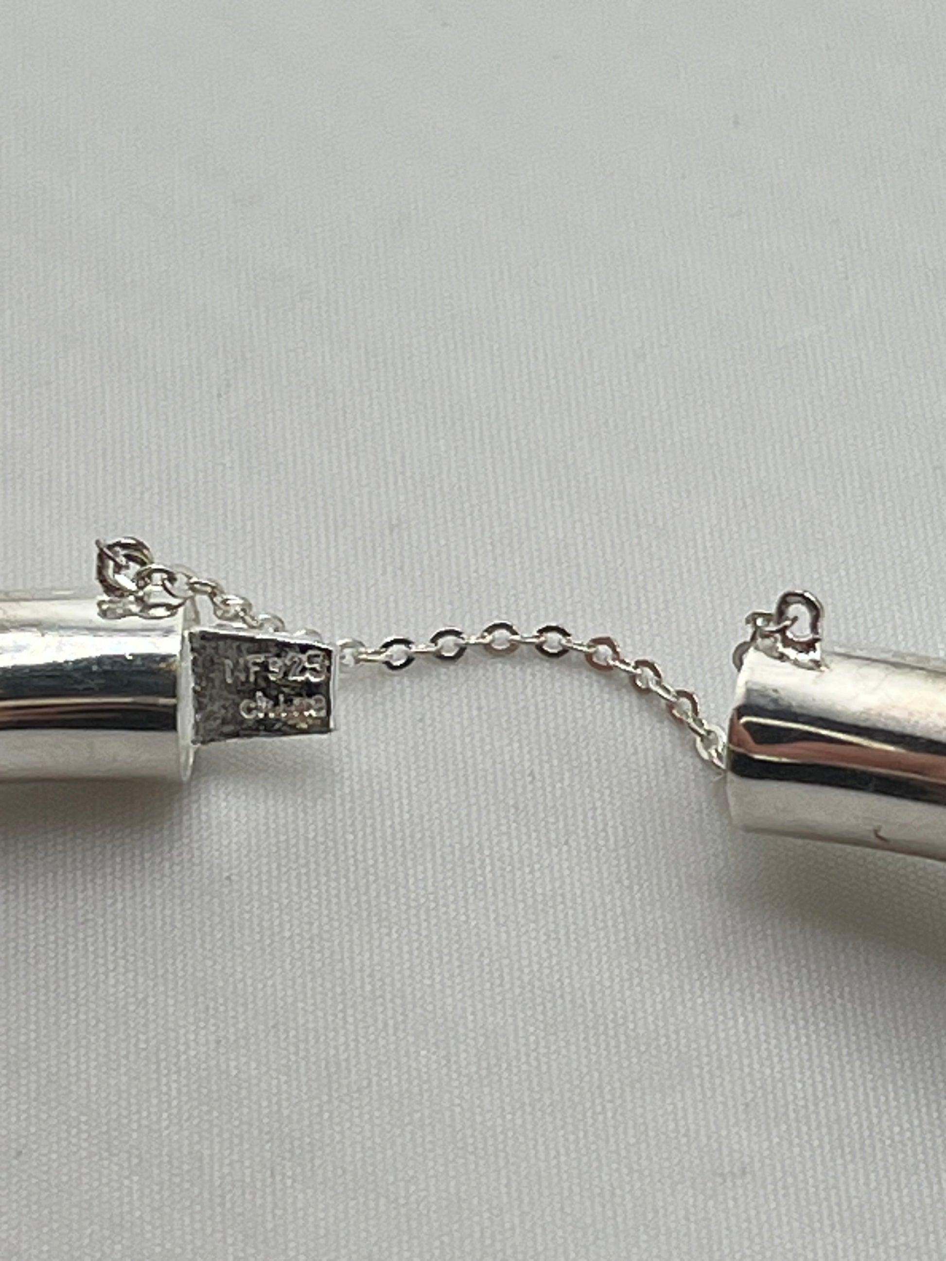 925 Sterling Silver Kwan Collection Hinged Bangle With Multi Color Jade Detail