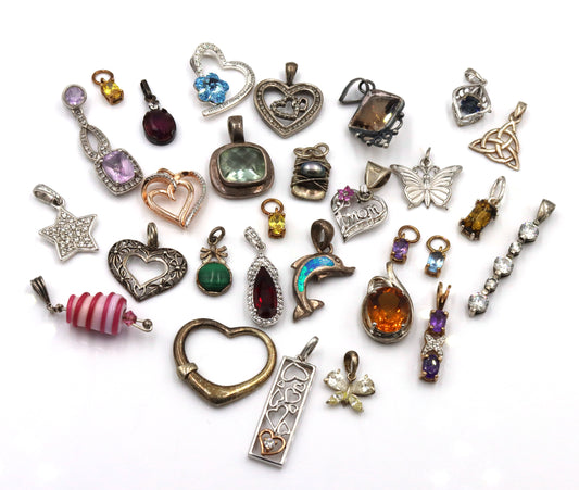 Group lot of Vintage 925 sterling silver pendants