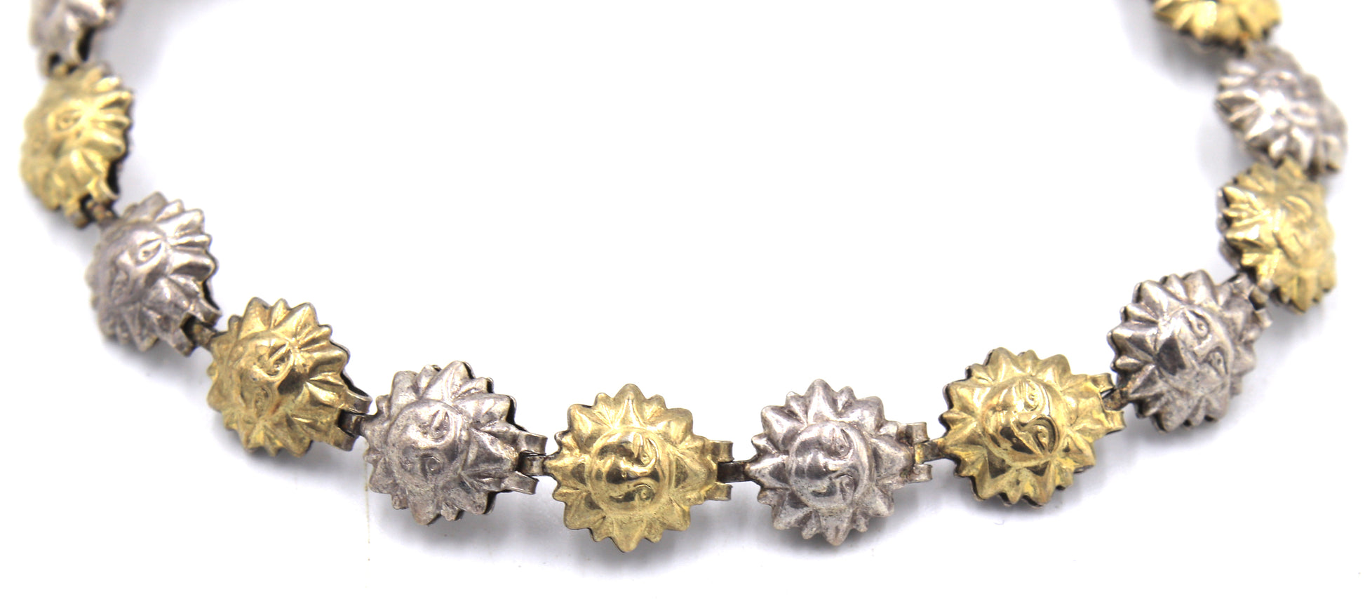 Italian Vintage 925 sterling silver sun link bracelet