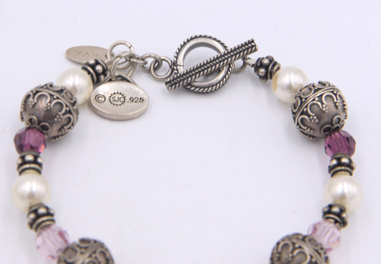 Group lot of 2 vintage 925 sterling silver bracelets