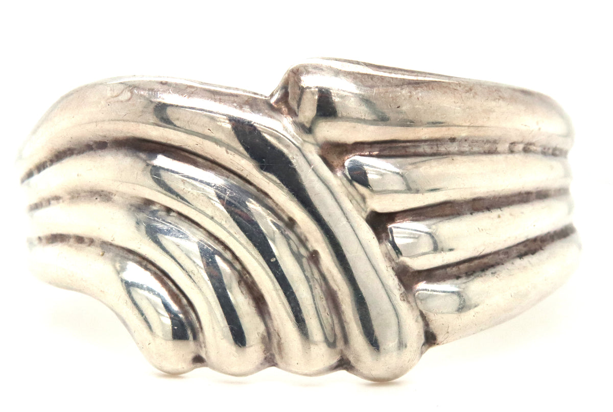 Vintage 925 sterling silver Mexico signed cuff bangle