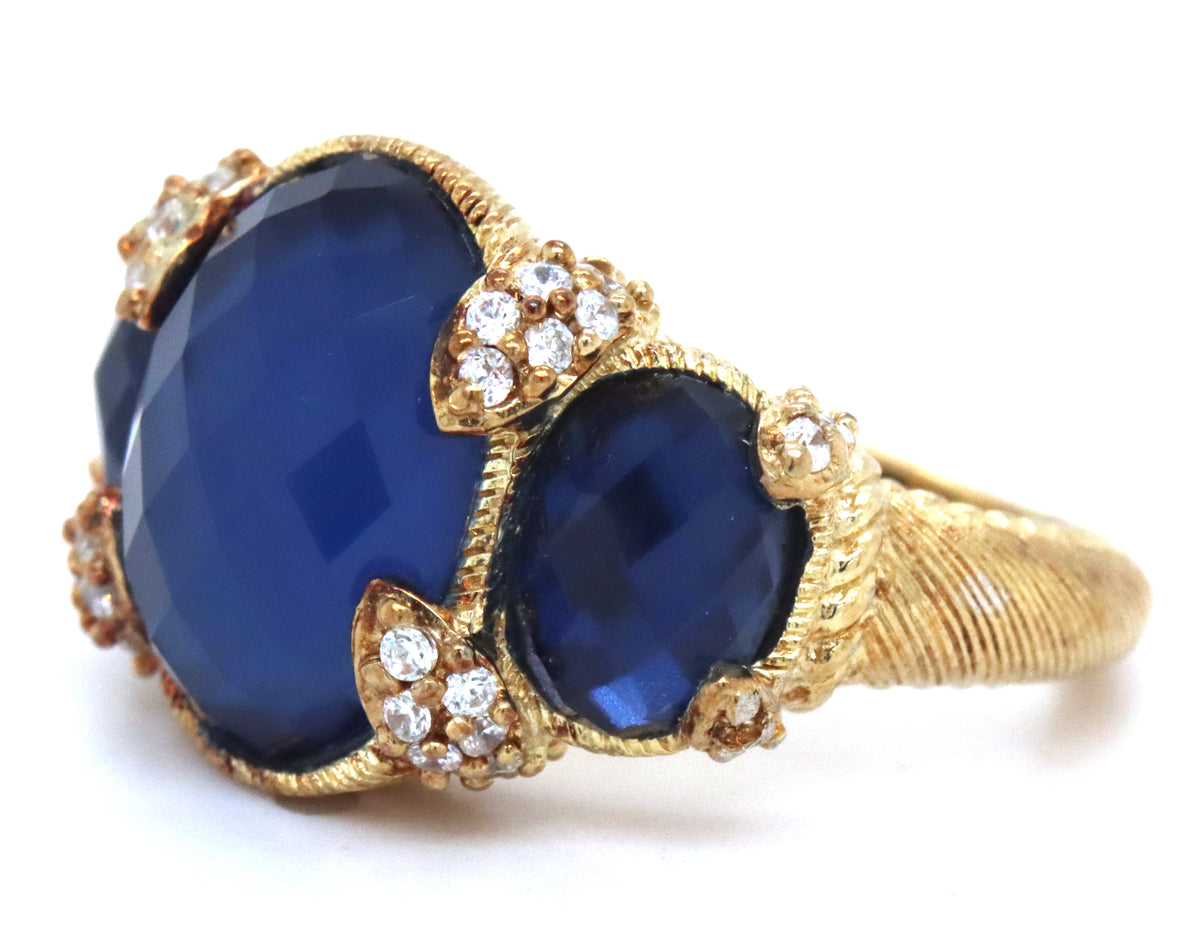 Judith Ripka quartz and CZ cocktail ring