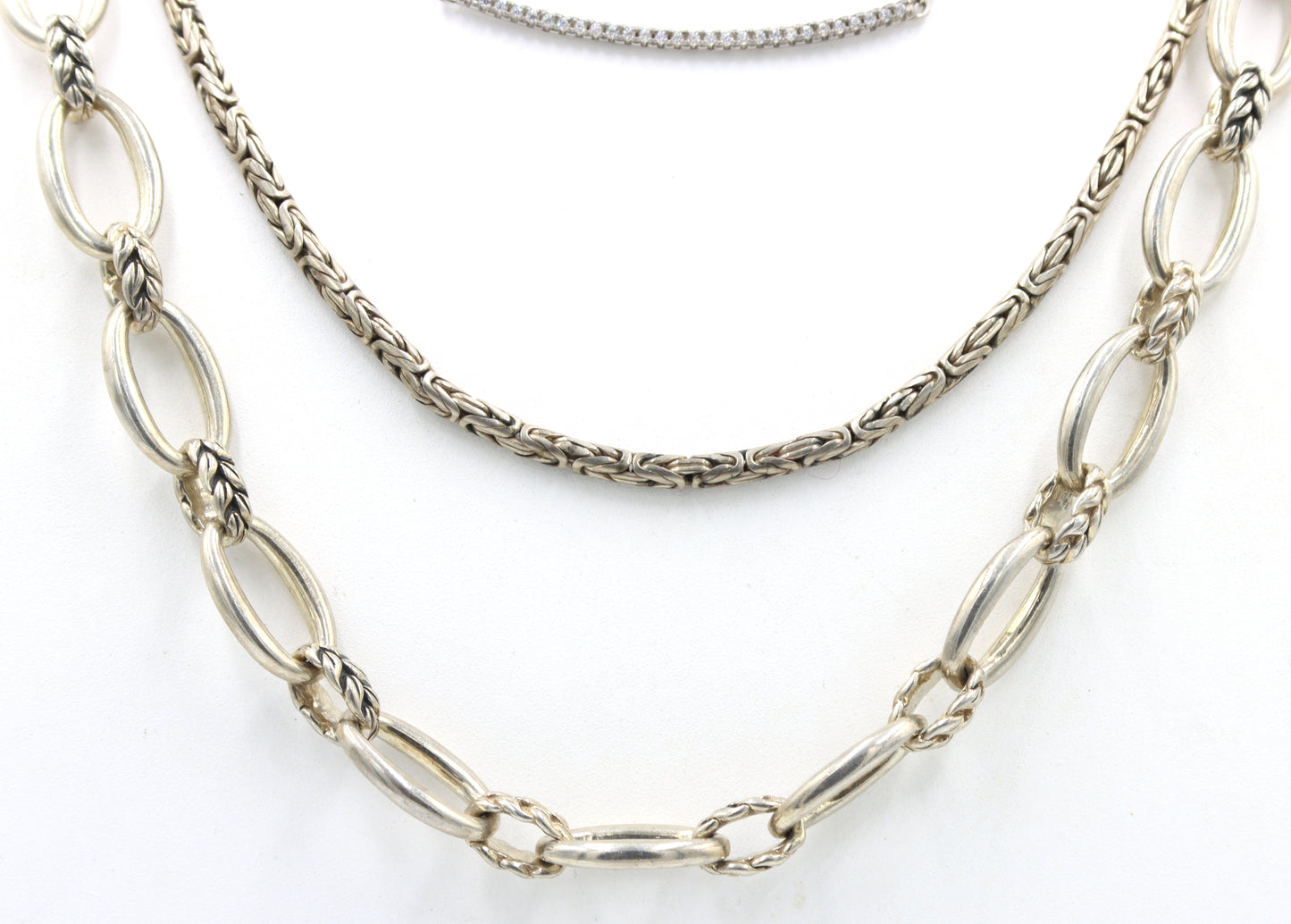 Group lot of 3 Vintage 925 sterling silver necklaces