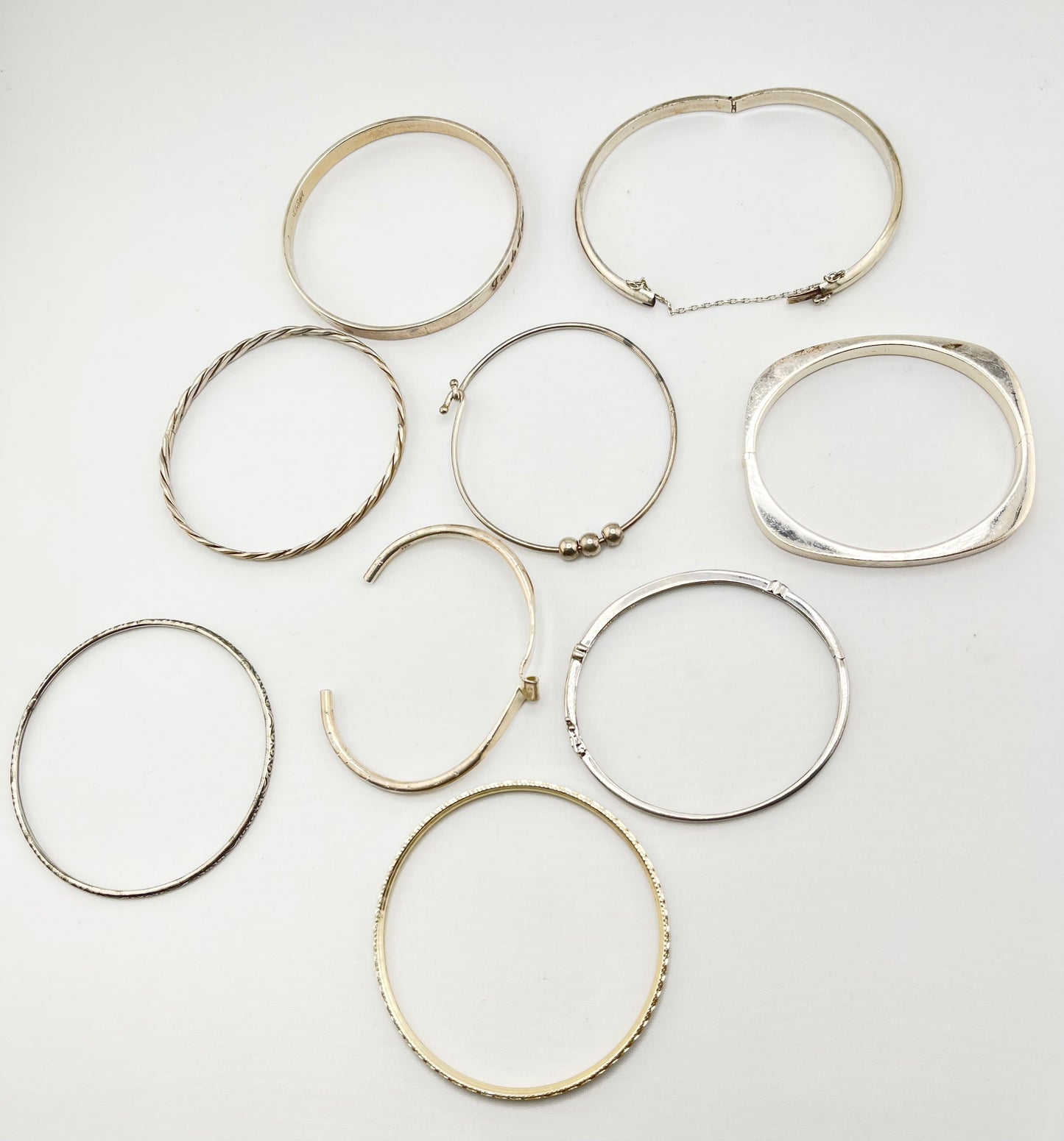 Group lot of Vintage 925 sterling silver bangles