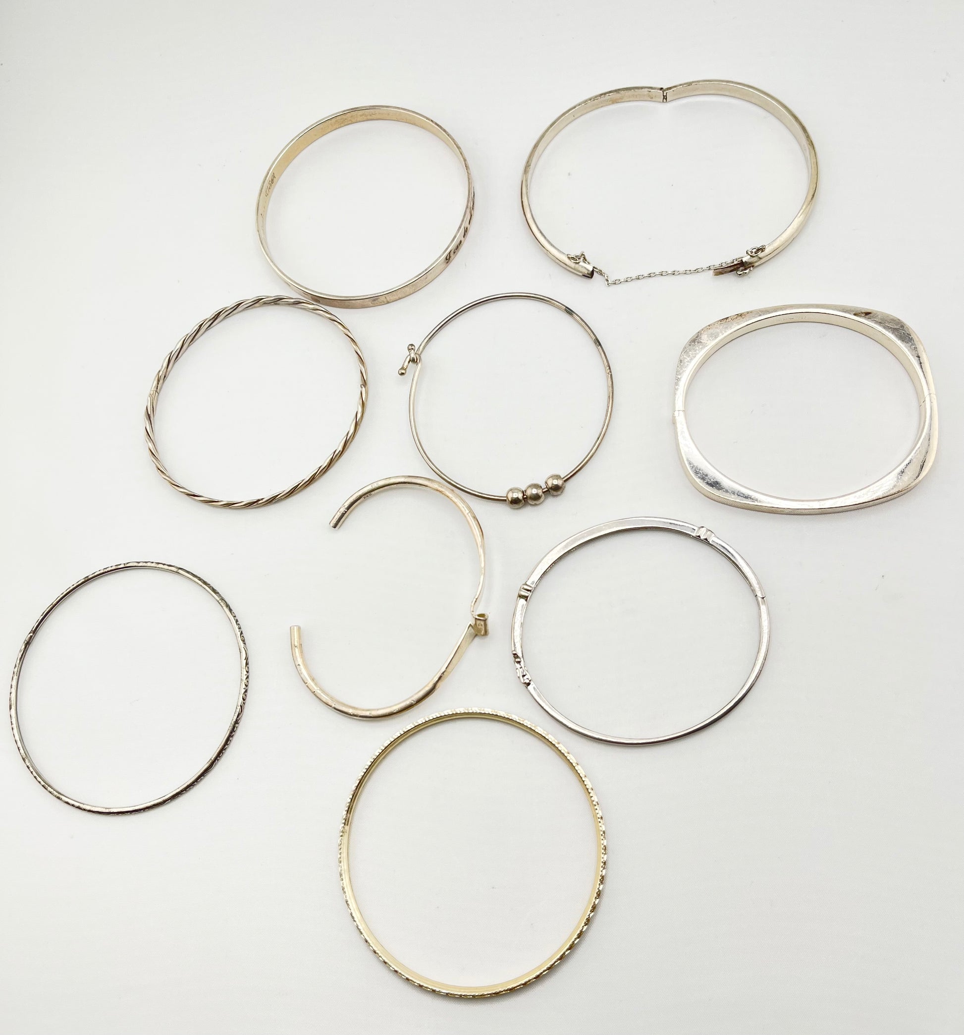 Group lot of Vintage 925 sterling silver bangles