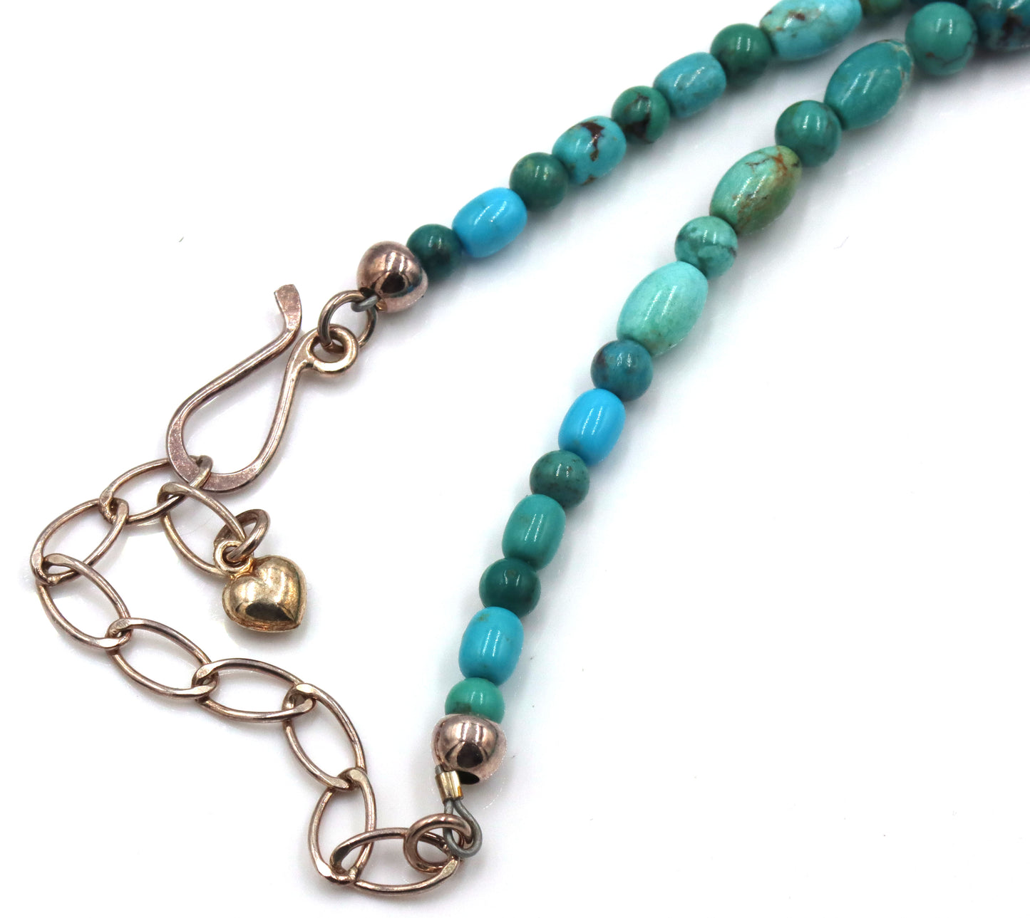 Turquoise beaded necklace with silver clasp
