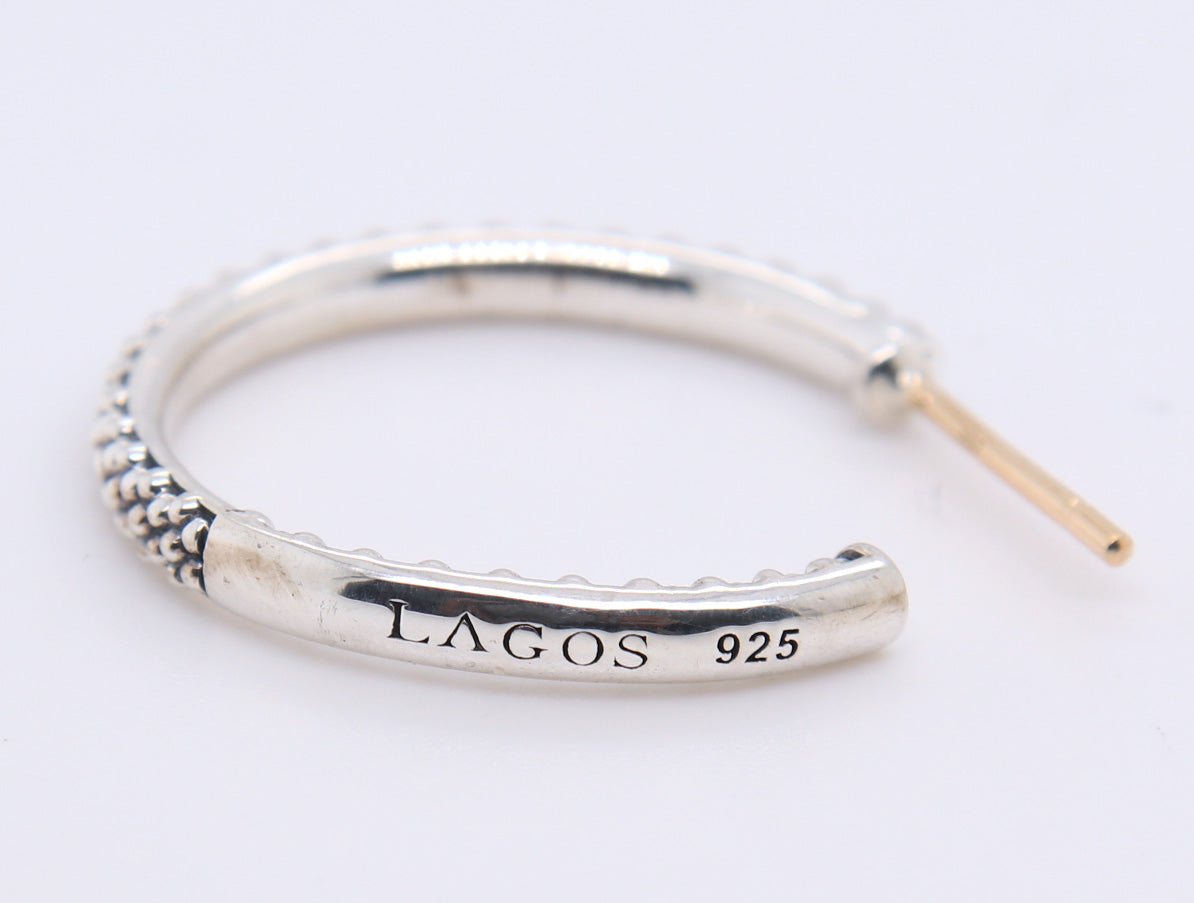 Trendy Lagos Hoop Earrings in 925 Sterling Silver