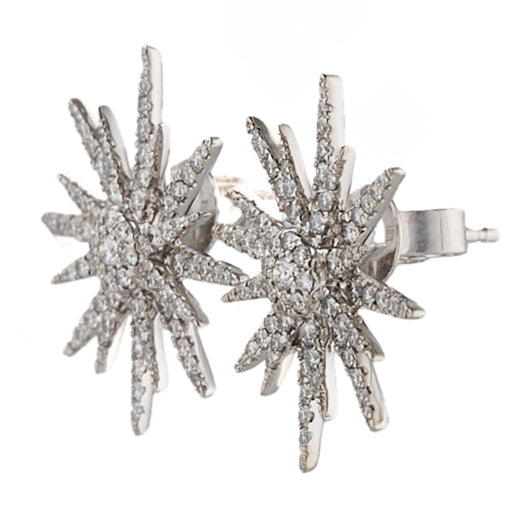 0.77ctw Diamond Starburst Stud Earrings in 18K