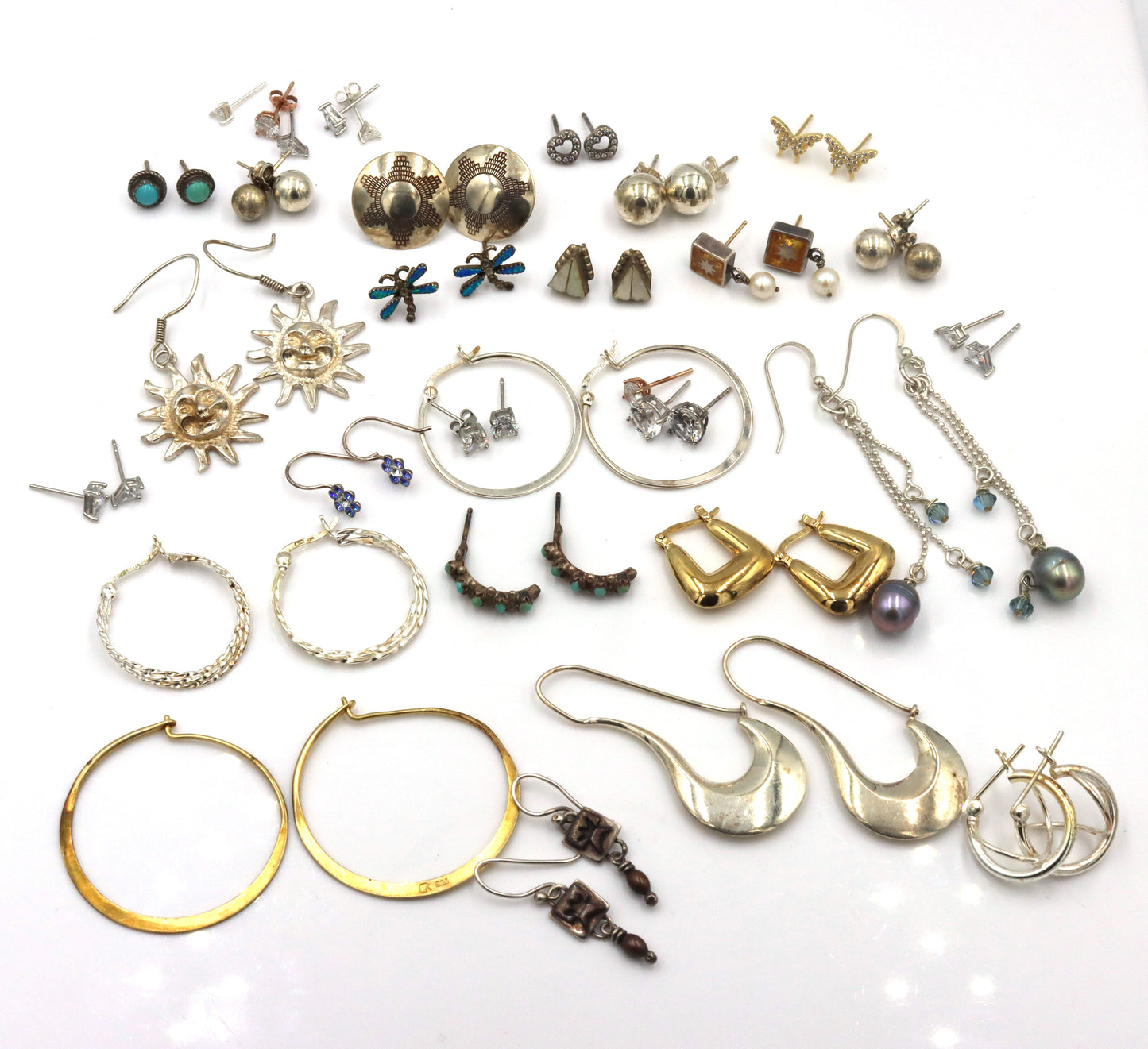 Group lot of vintage 925 sterling silver earrings