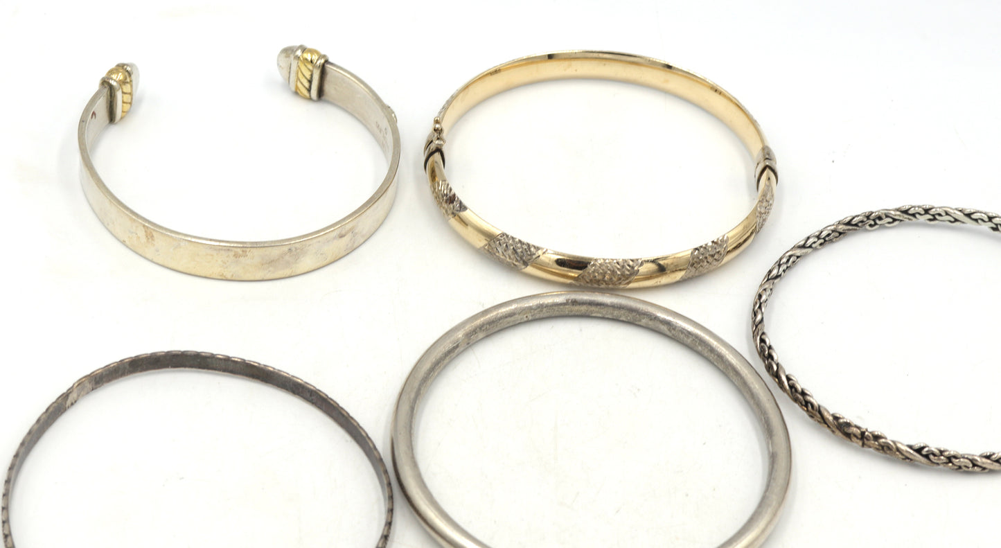 Group lot of Vintage 925 sterling silver bangles