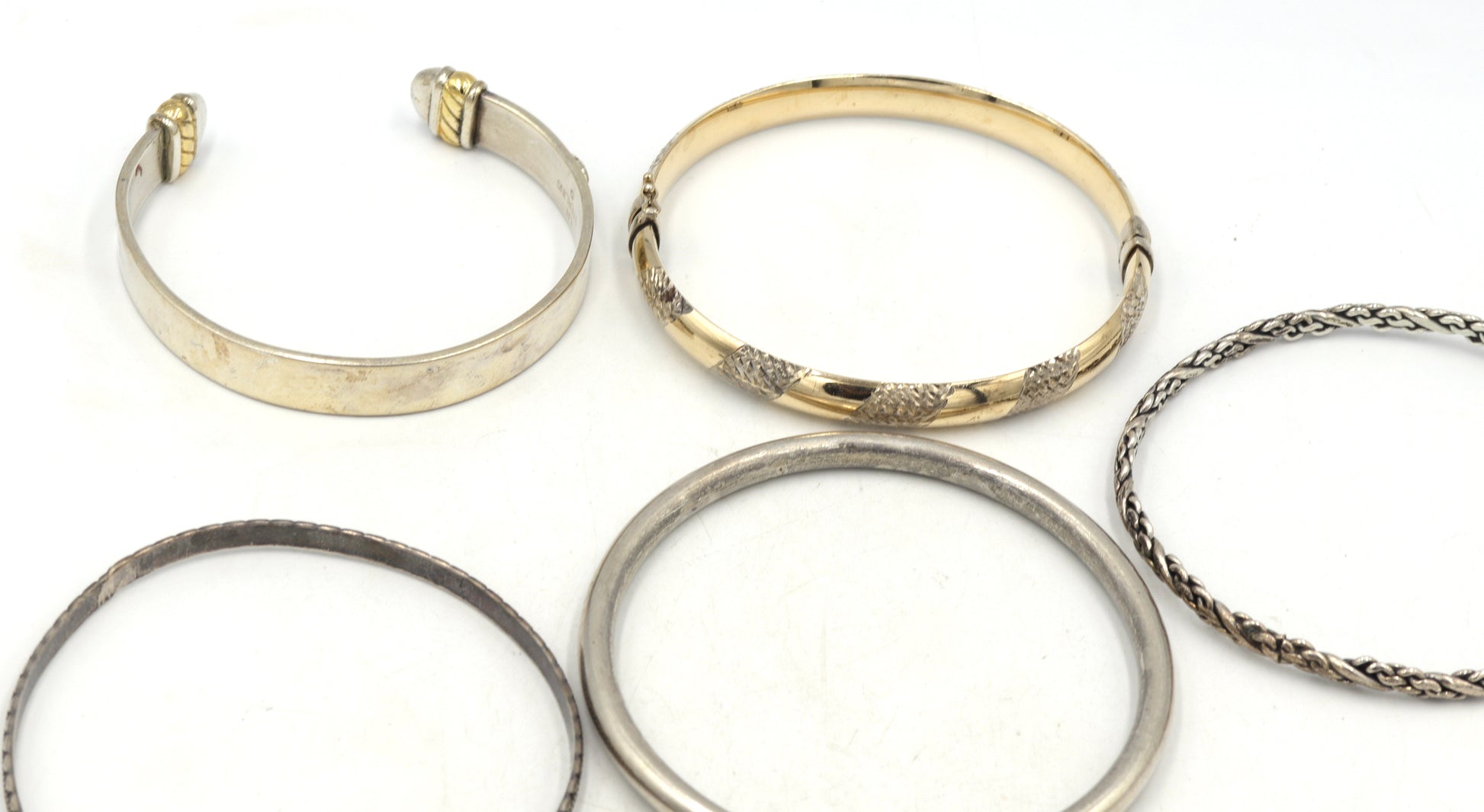 Group lot of Vintage 925 sterling silver bangles