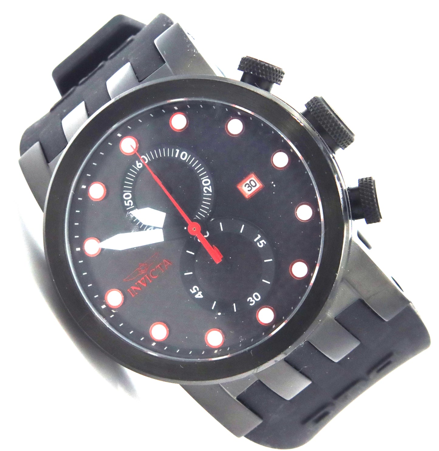 Invicta DNA racer black Carbon fiber dial Silicone strap chronograph watch