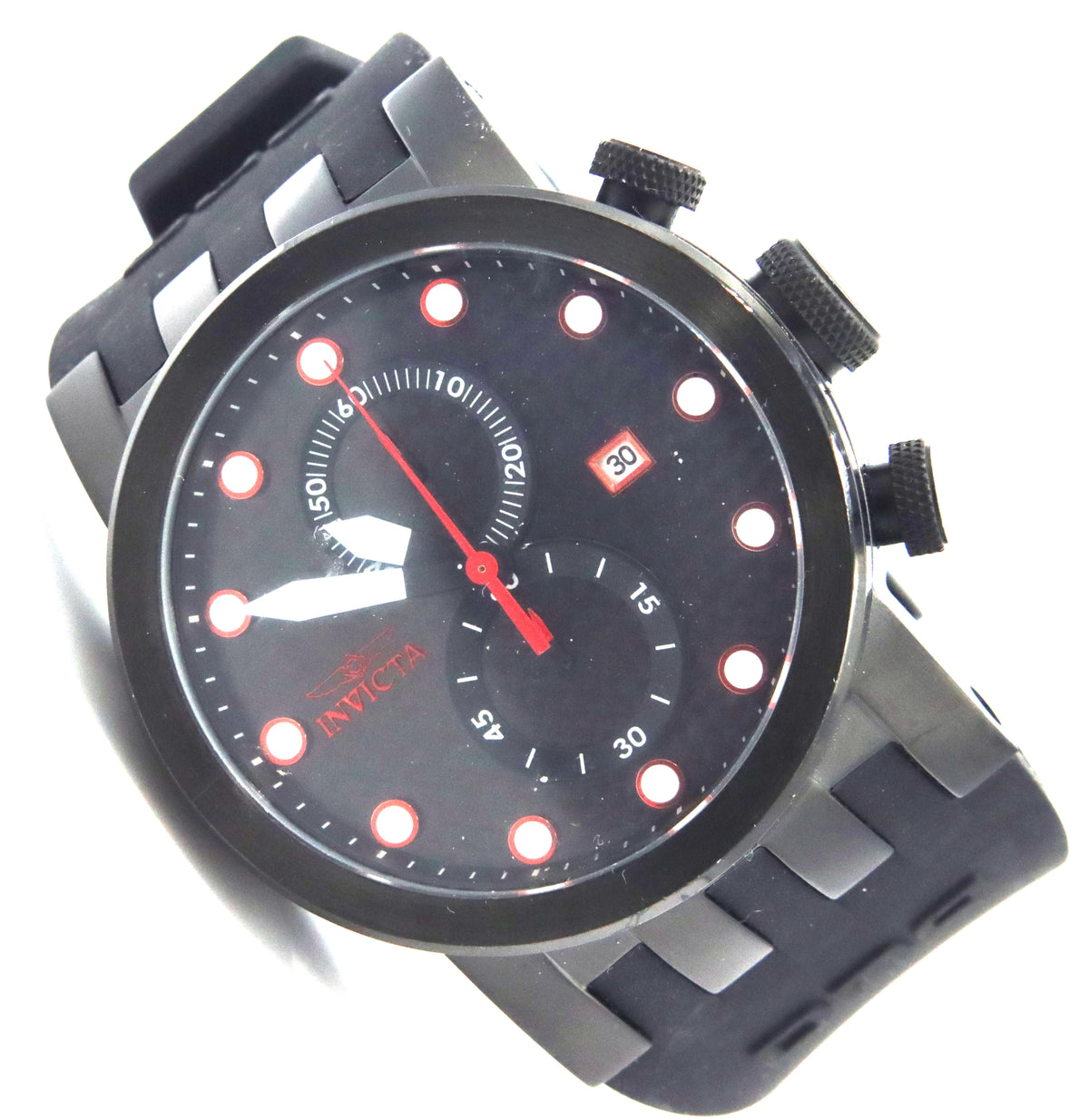 Invicta DNA racer black Carbon fiber dial Silicone strap chronograph watch
