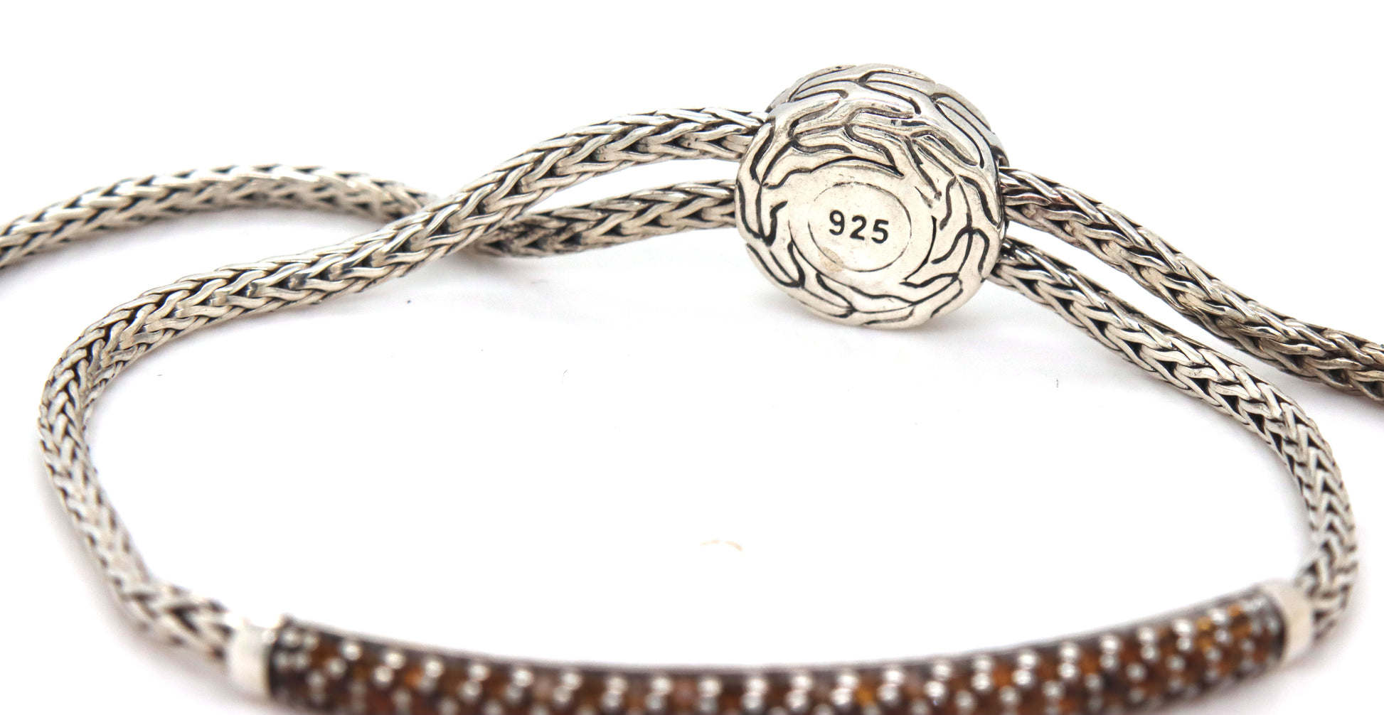John Hardy classic chain sterling silver and citrine bar bolo bracelet