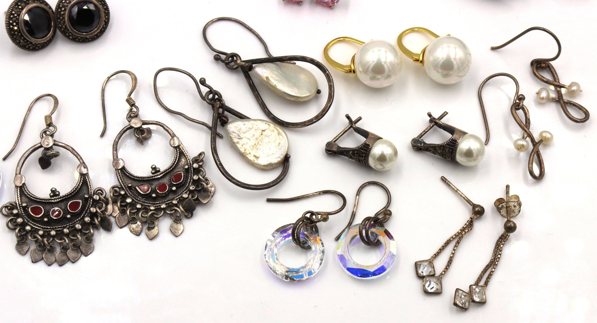 Group lot of Vintage 925 sterling silver earrings