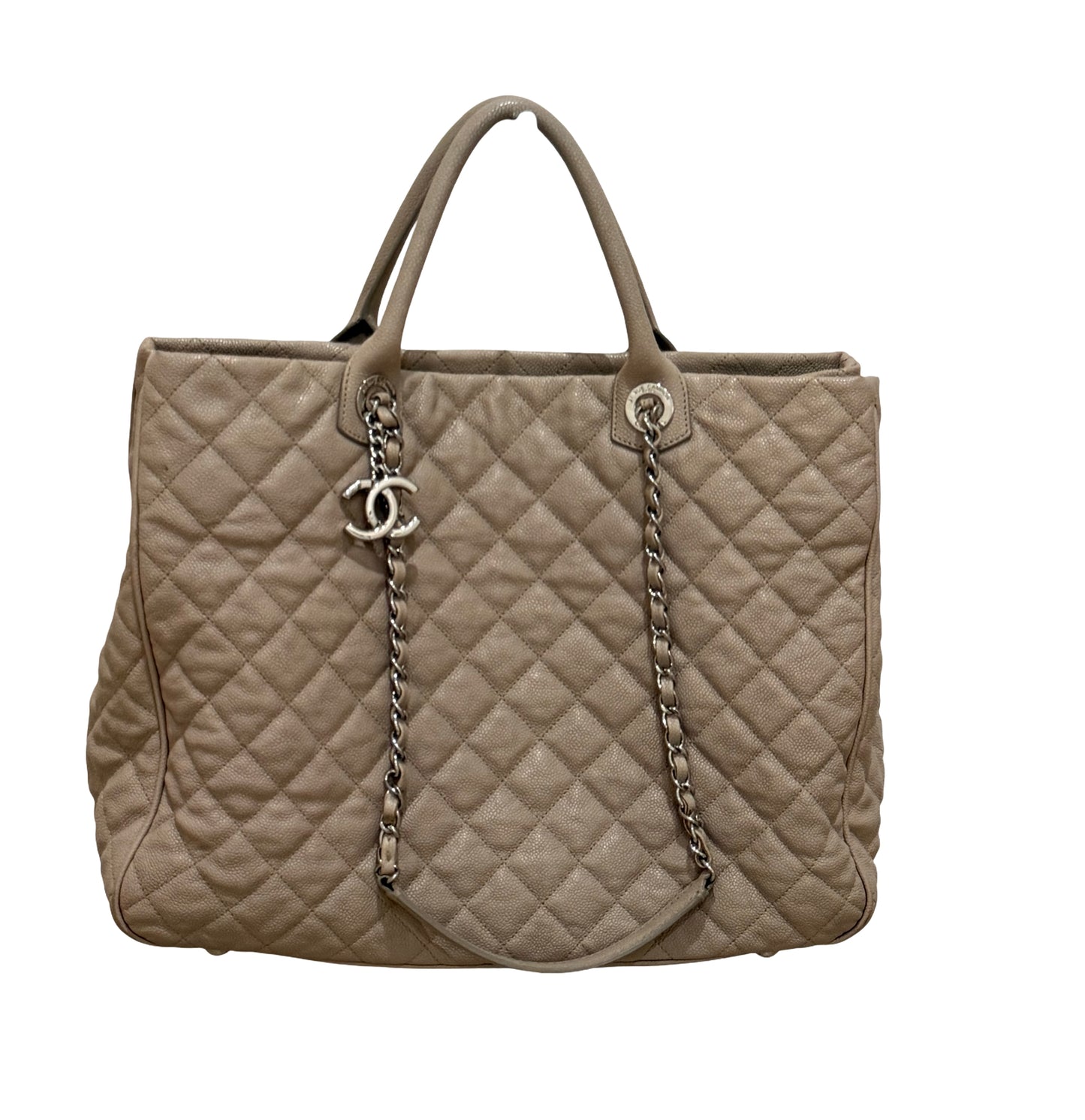 Pre owned authentic beige Chanel tote bag