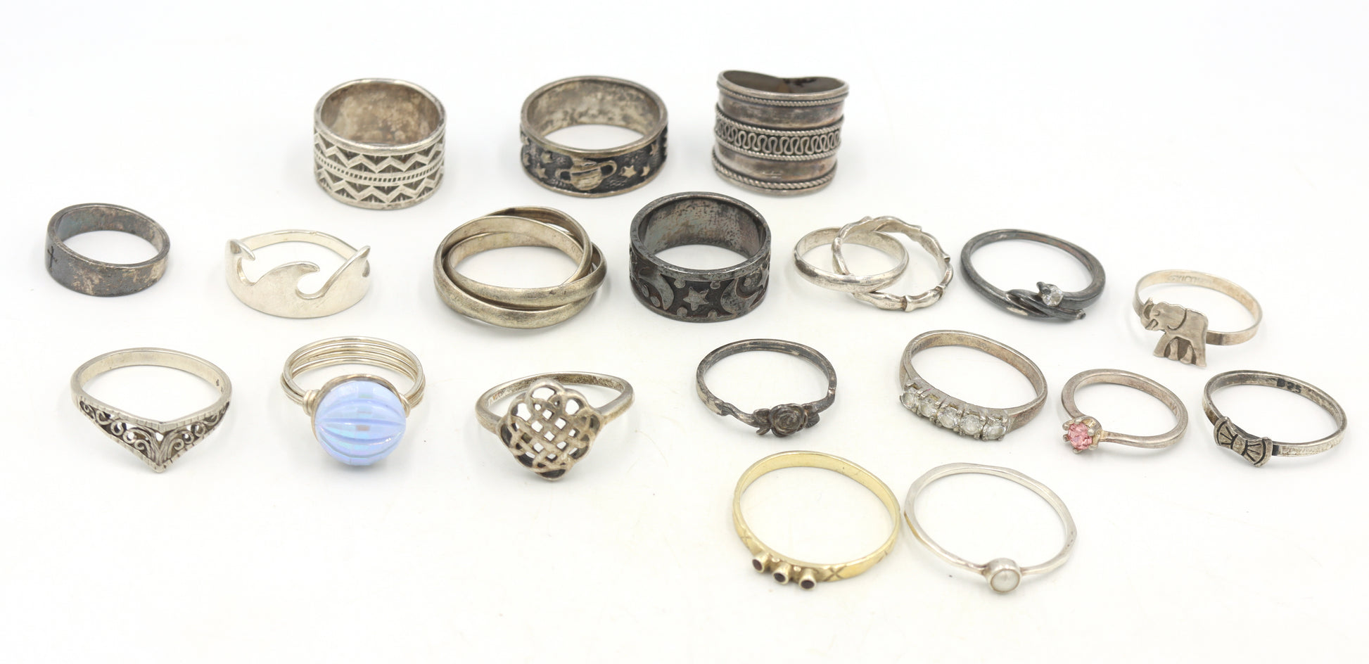 Group lot of Vintage 925 sterling silver rings