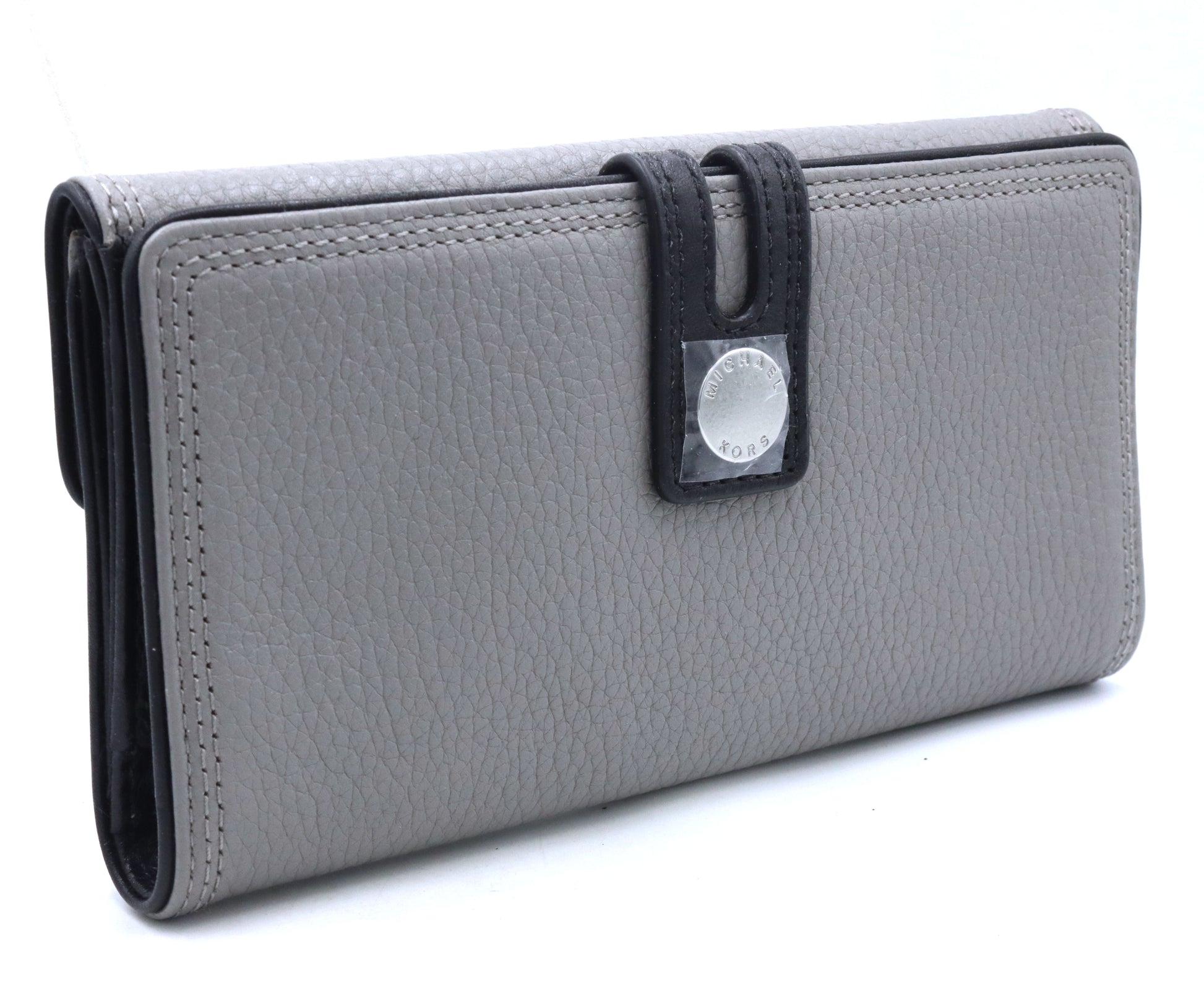 Micheal Kors two tone black and grey leather Harness wallet