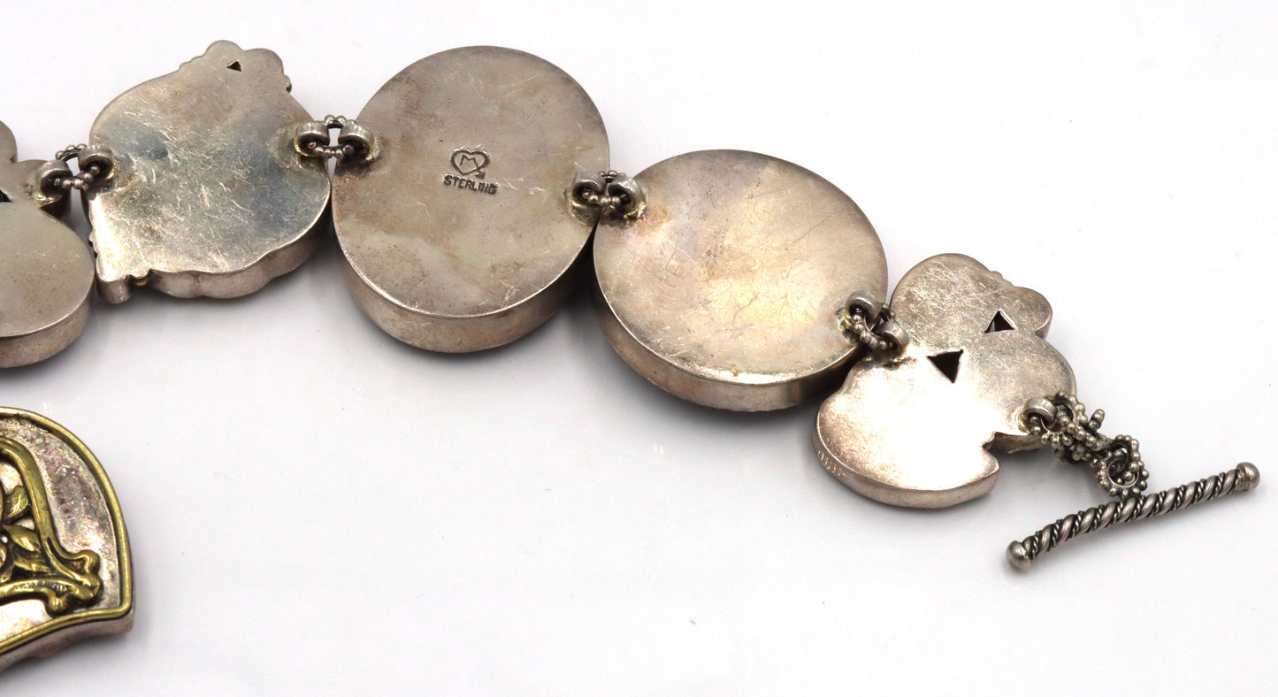 Vintage Mars and Valentine purple charm bracelet