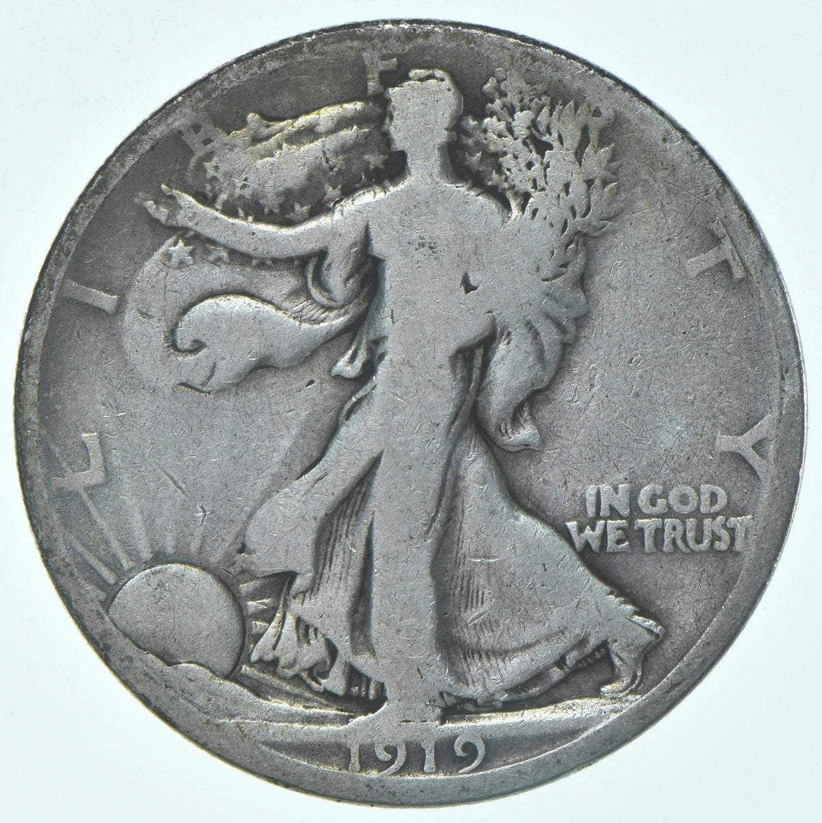1919-D Walking Liberty Half Dollar 50C, Key Date, Circulated, Estate Coin