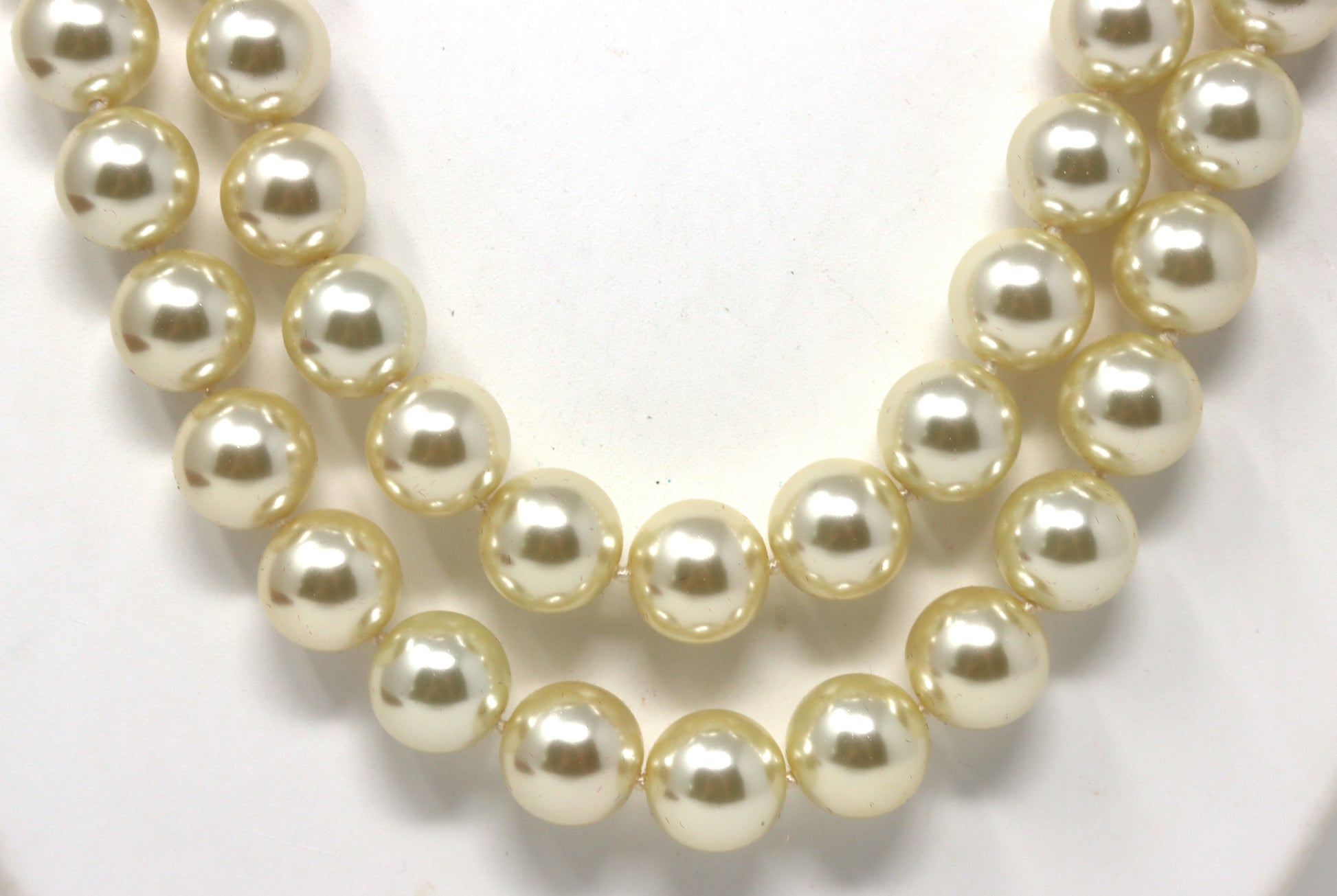 Camrose and Kross European faux pearl double row necklace with Swarovski crystal