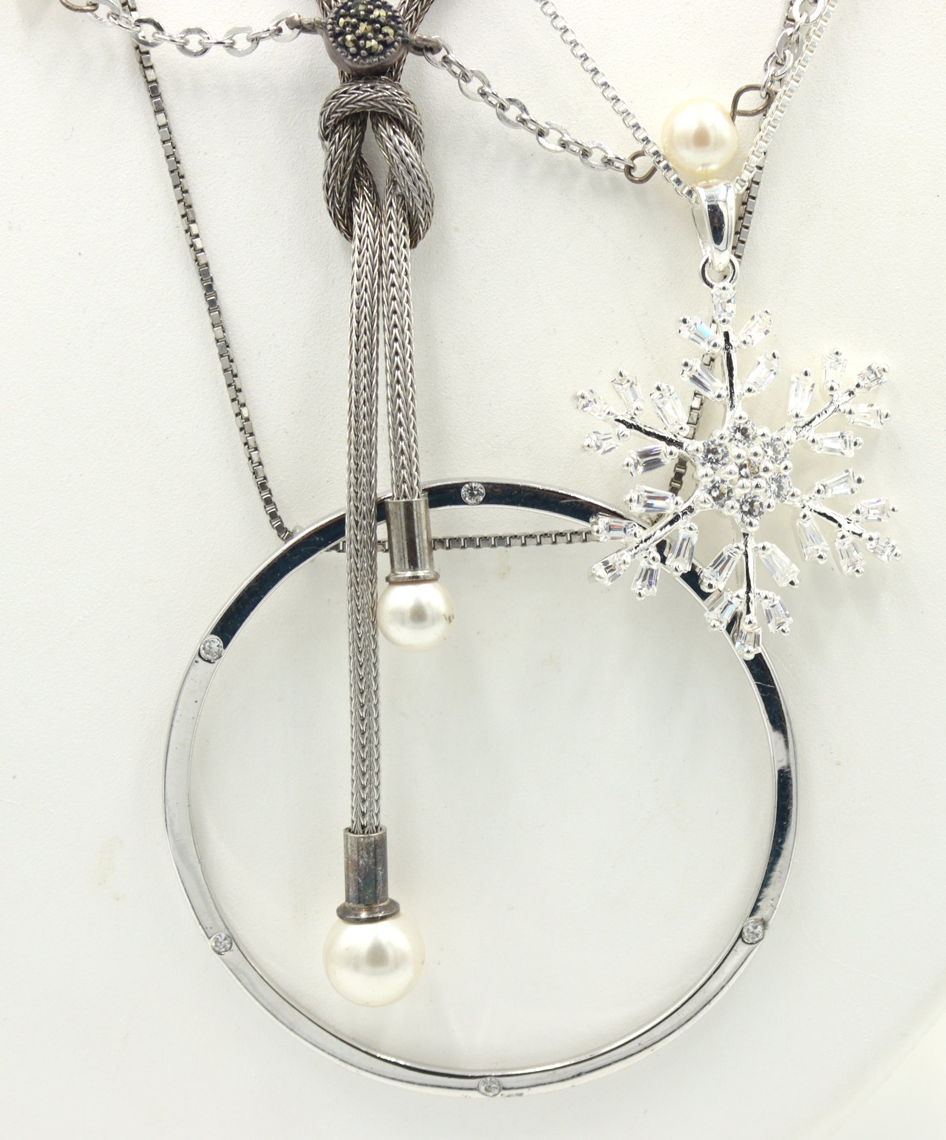 Group lot of 5 Vintage 925 sterling silver necklaces